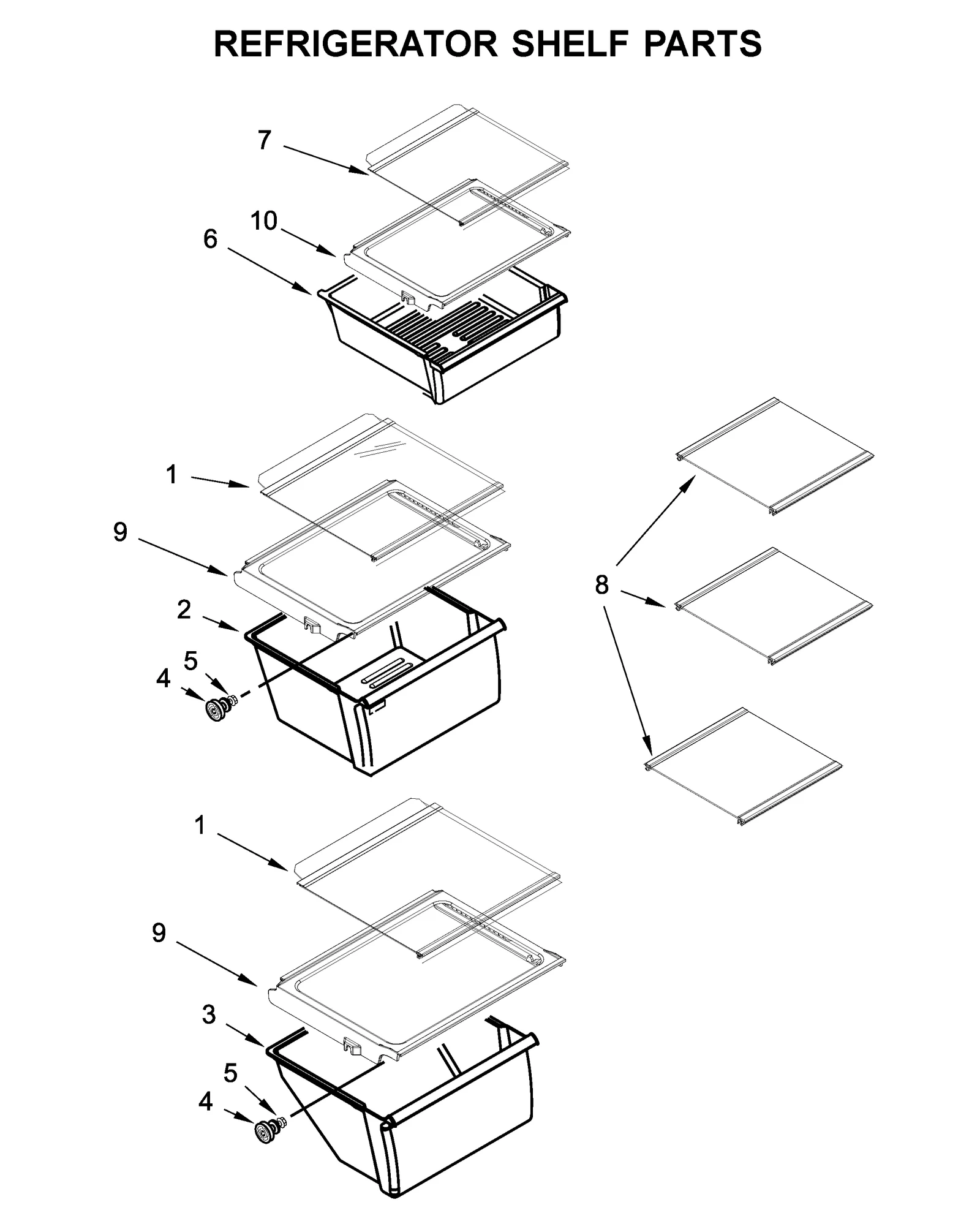 REFRIGERATOR SHELF PARTS