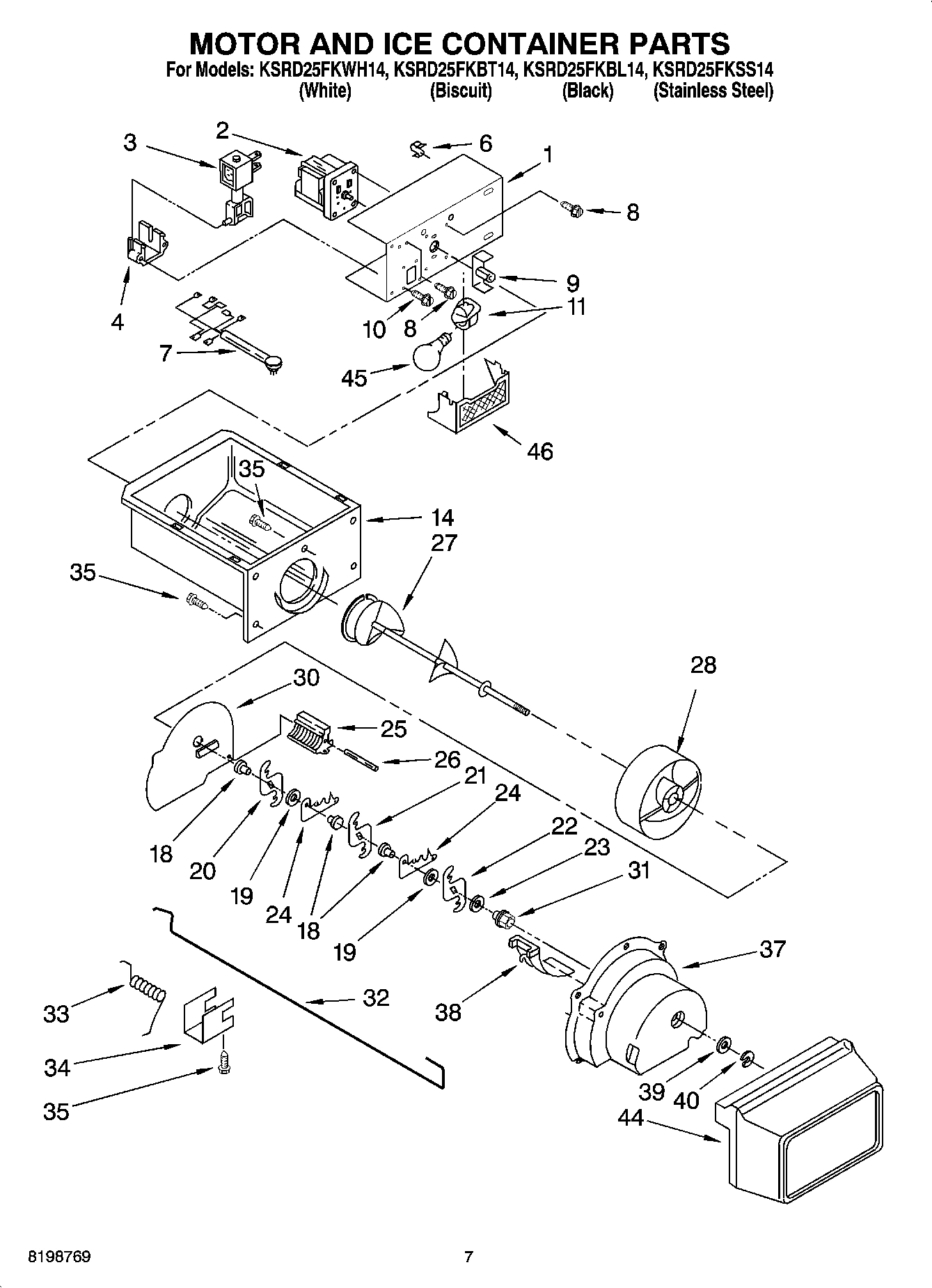 05 - MOTOR AND ICE CONTAINER PARTS