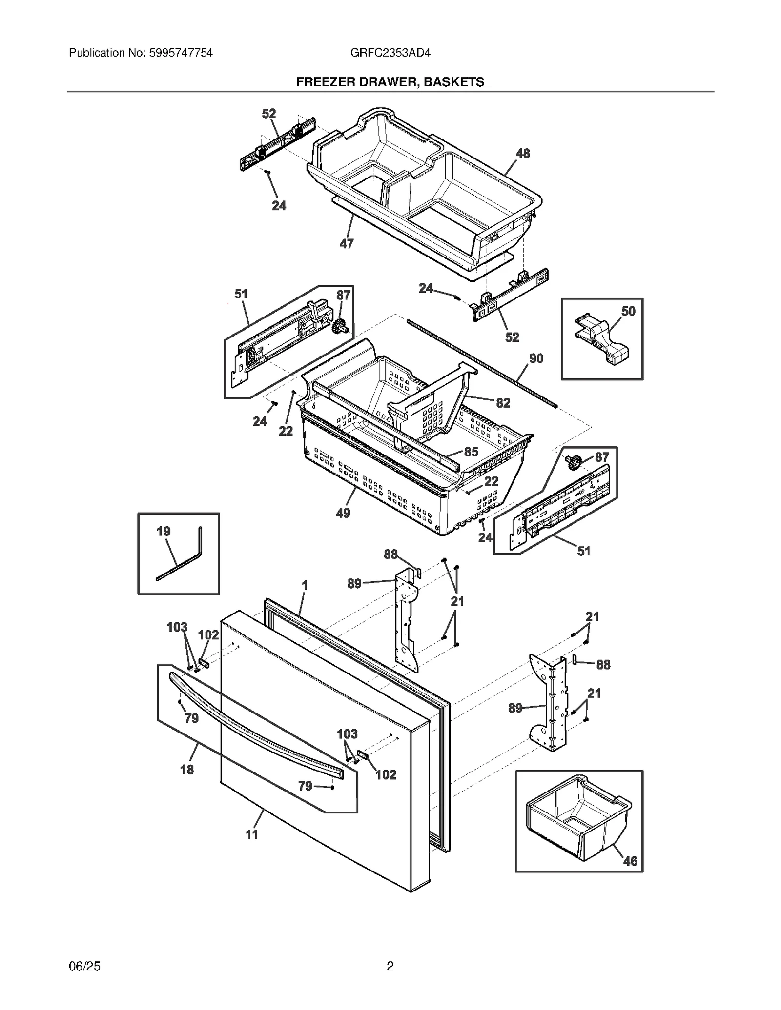 FREEZER DRAWER, BASKETS
