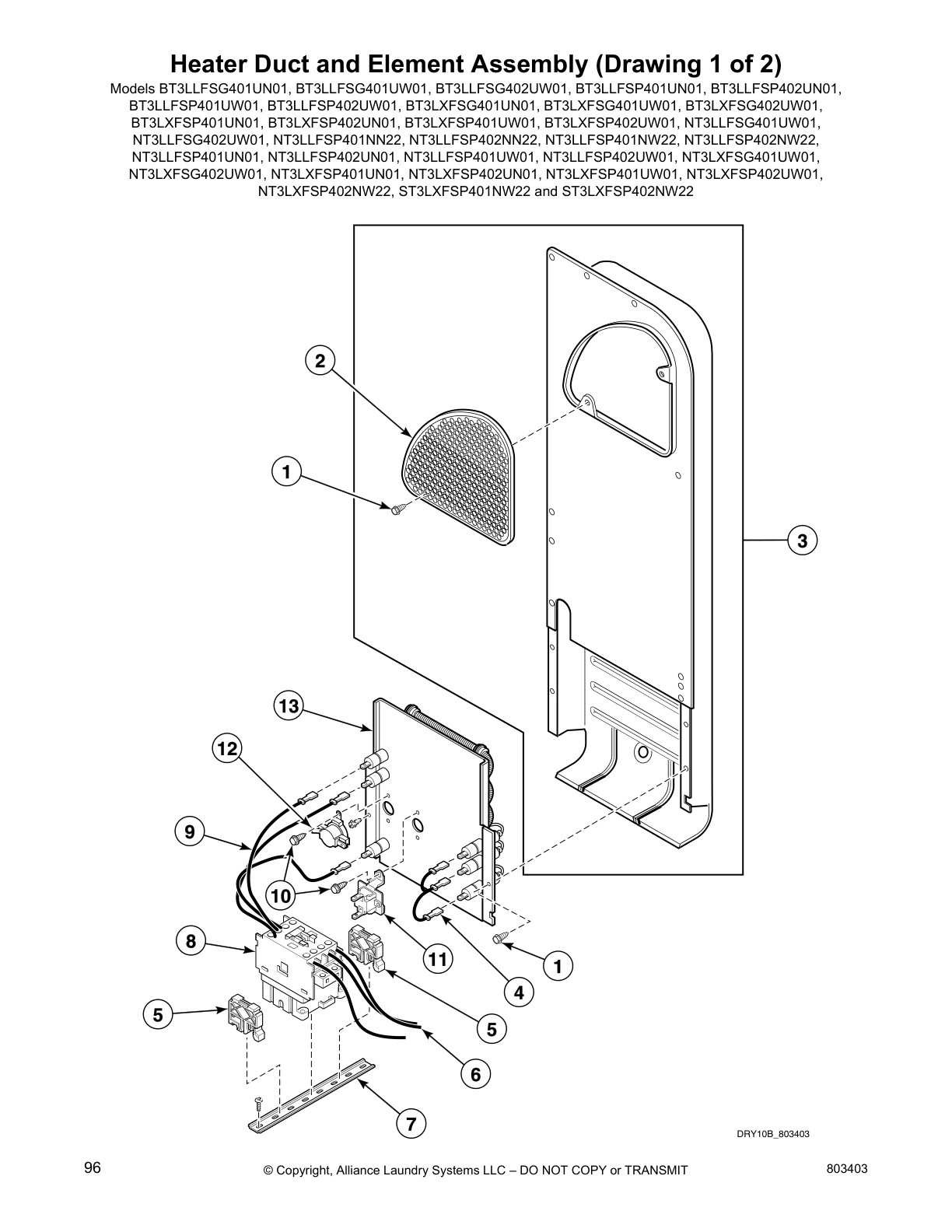Heater Duct and Element Assembly (Drawing 1 of 2)