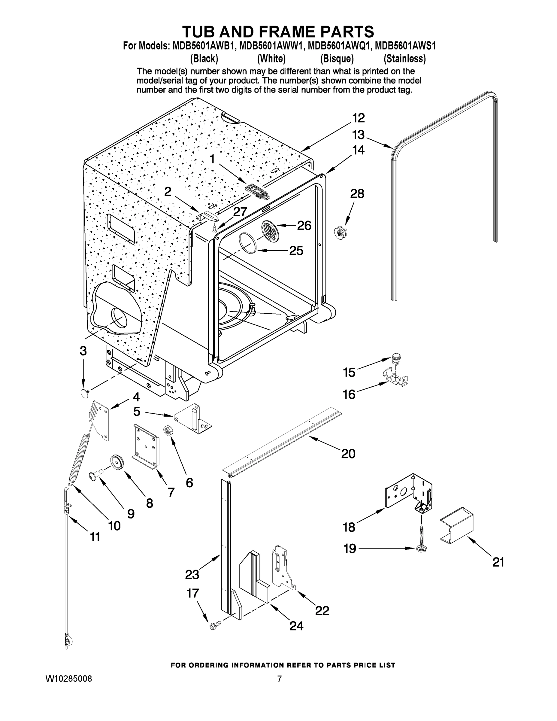 07 - TUB AND FRAME PARTS