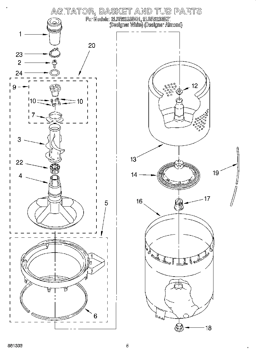 03 - AGITATOR, BASKET AND TUB