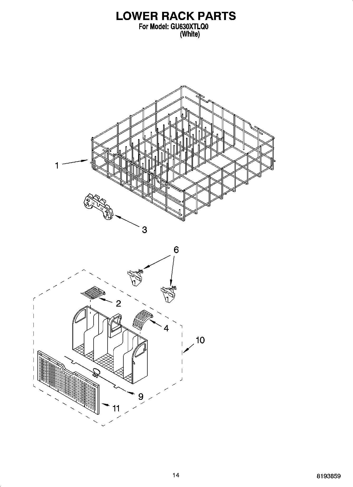 11 - LOWER RACK PARTS