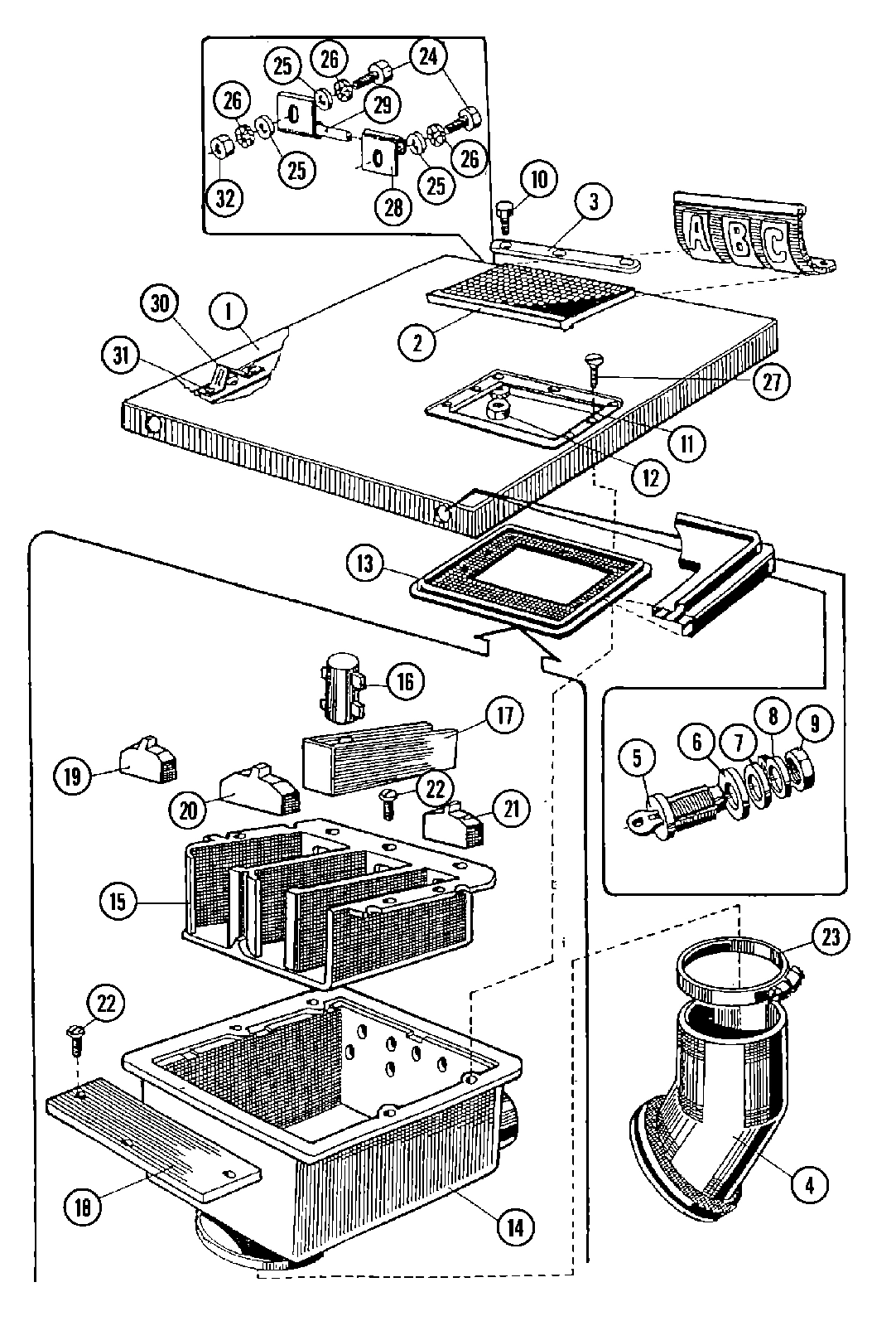 14 - SOAP BOX & TOP COVER ASSEMBLY