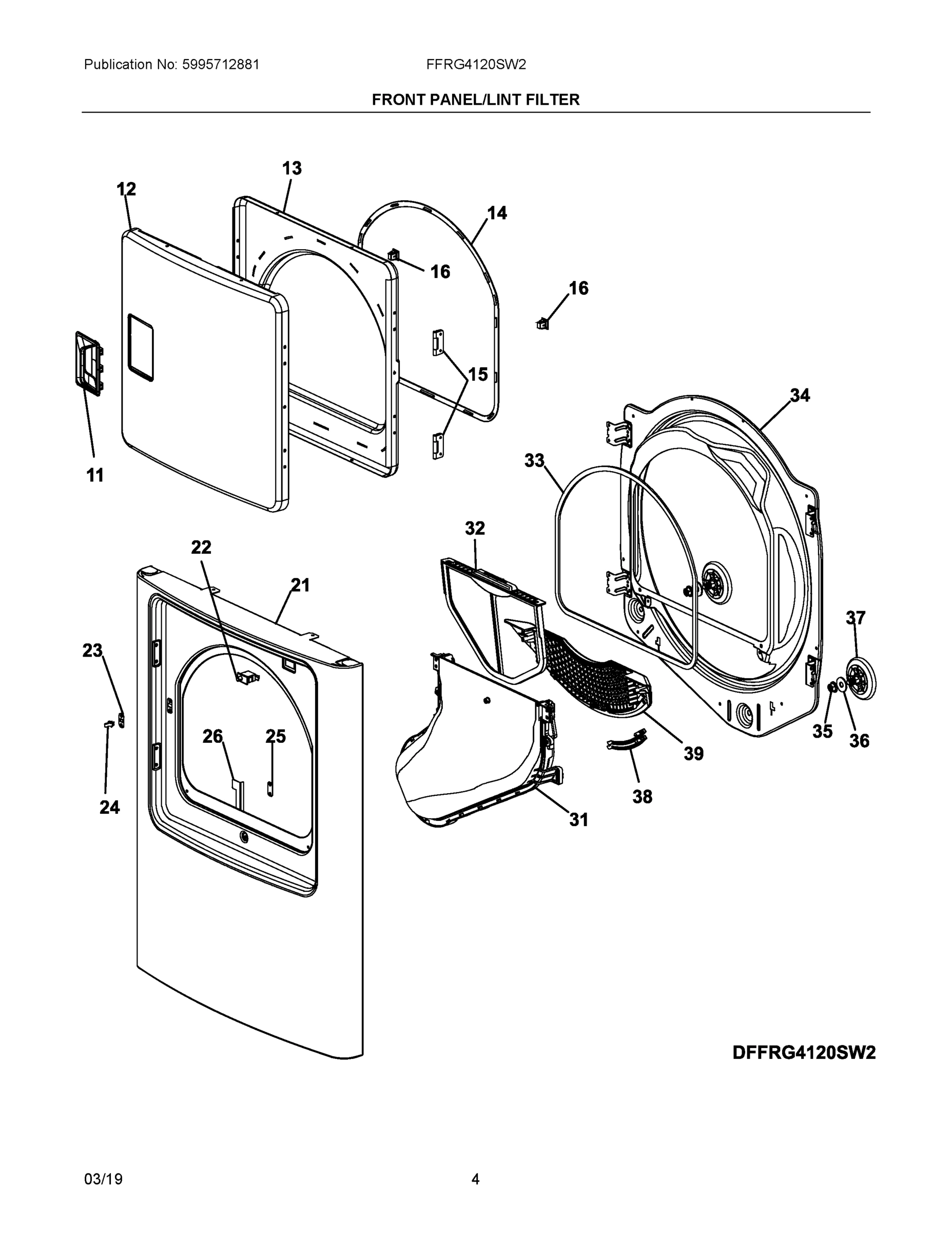 03 - FRONT PANEL/LINT FILTER