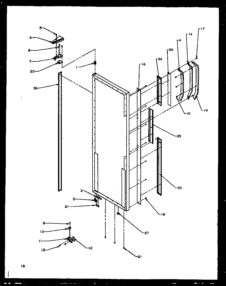 14 - REF DOOR HINGE AND TRIM PARTS
