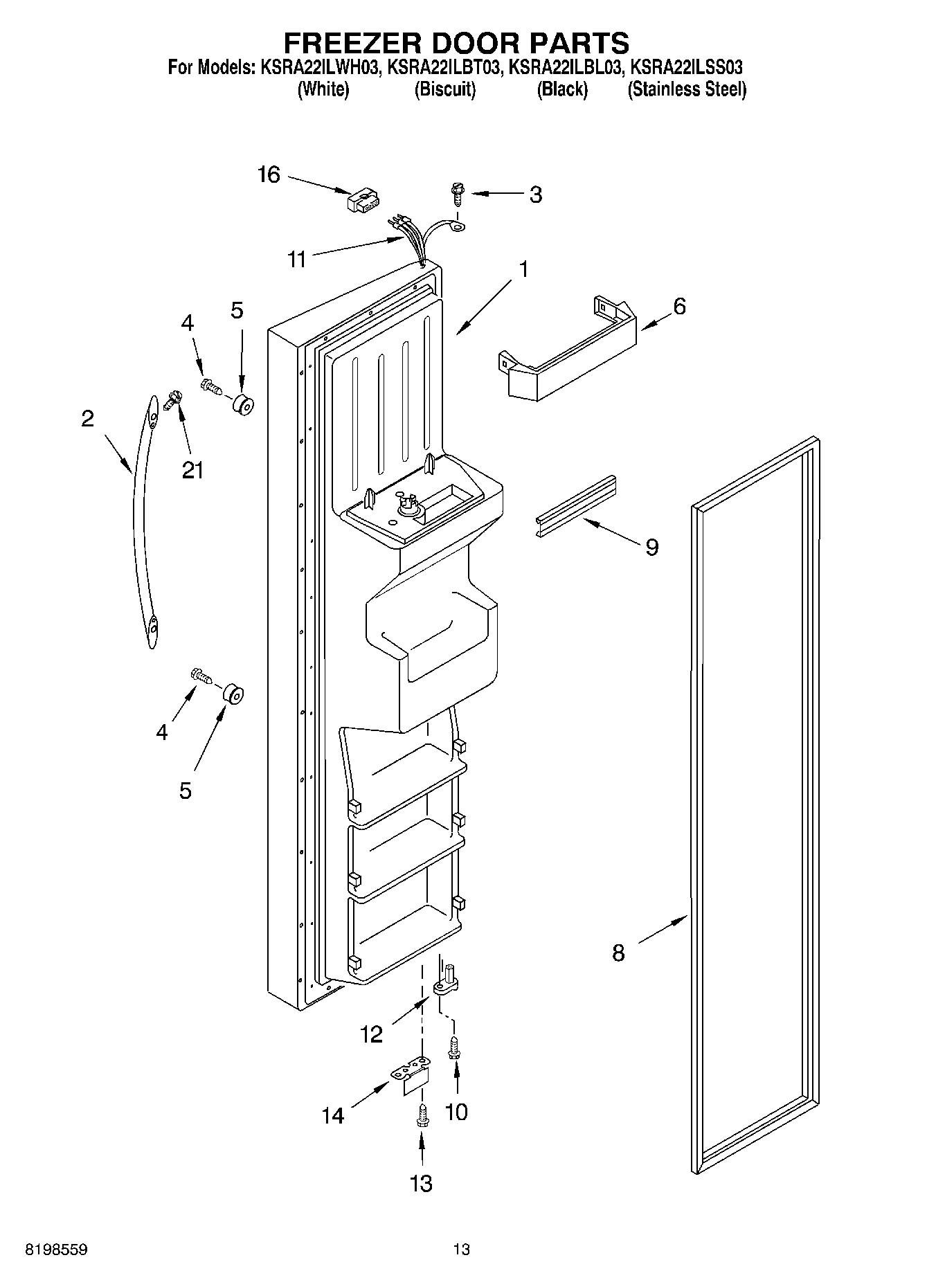 08 - FREEZER DOOR PARTS