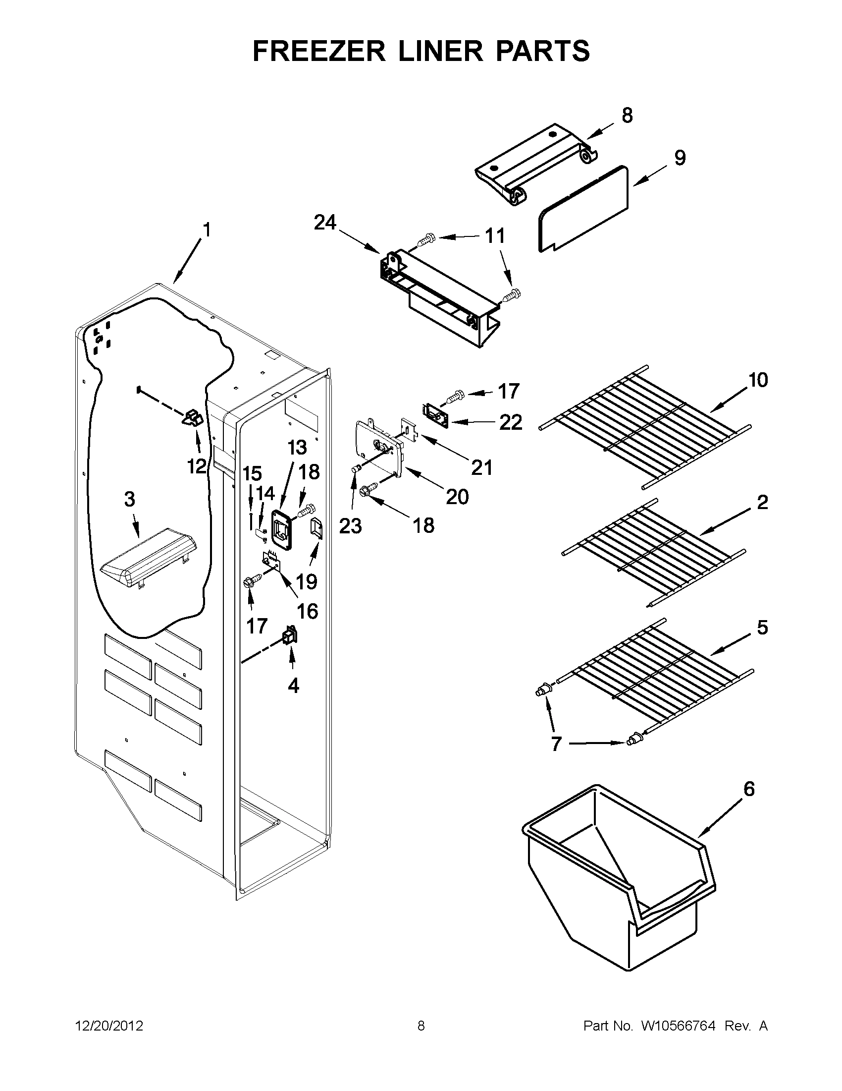 04 - FREEZER LINER PARTS