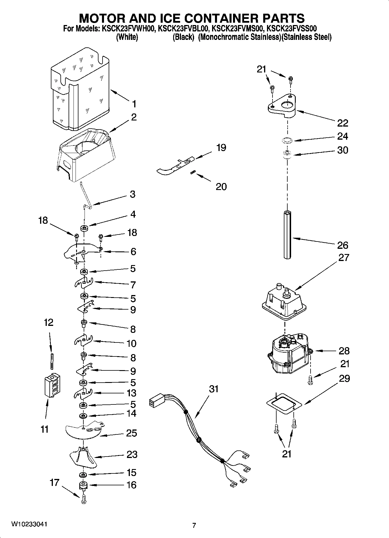 05 - MOTOR AND ICE CONTAINER PARTS