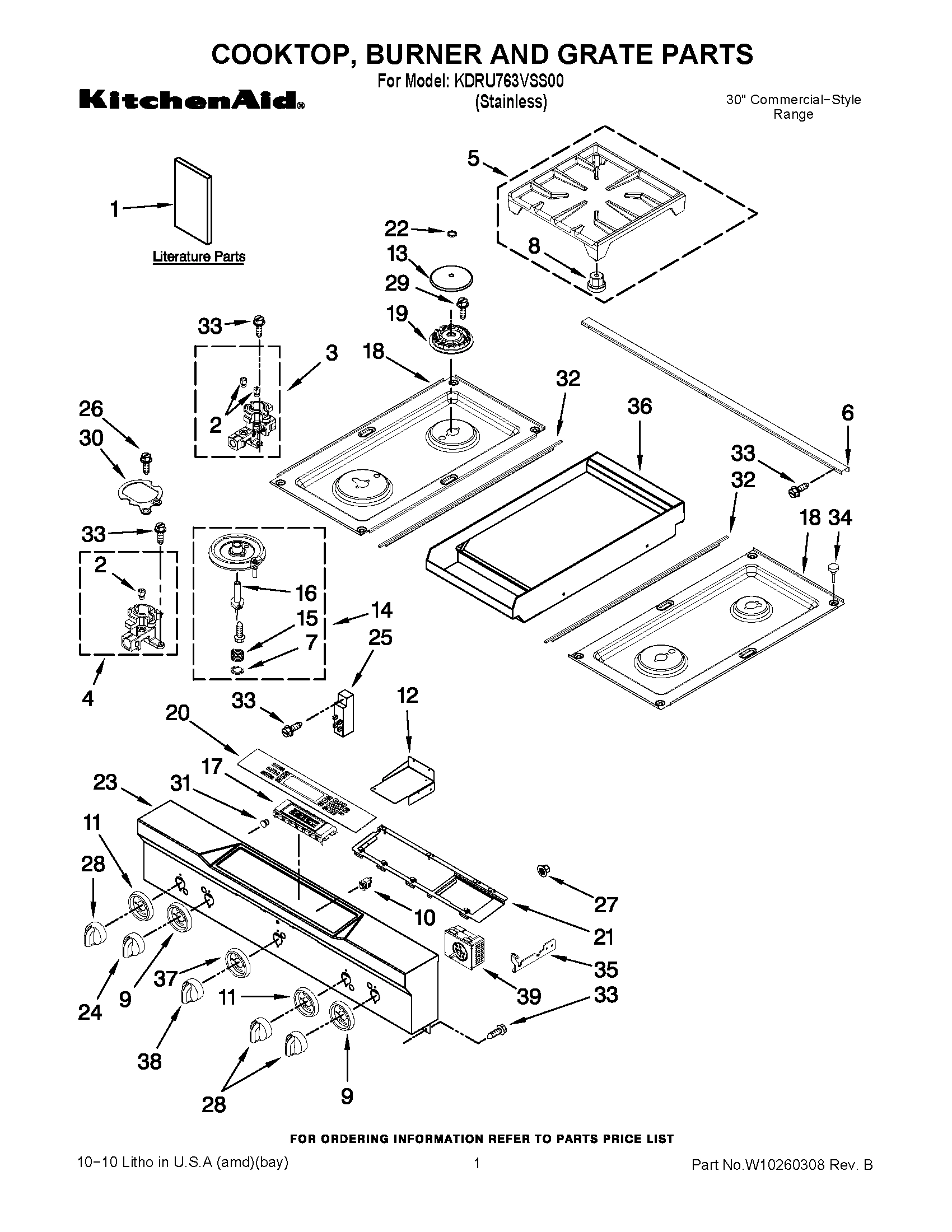 01 - COOKTOP, BURNER AND GRATE PARTS