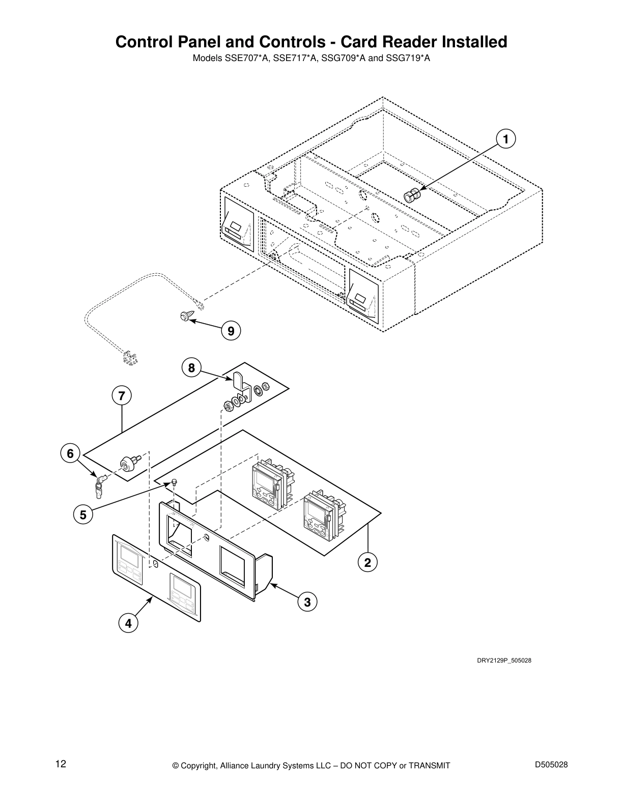 Control Panel and Controls - Card Reader Installed