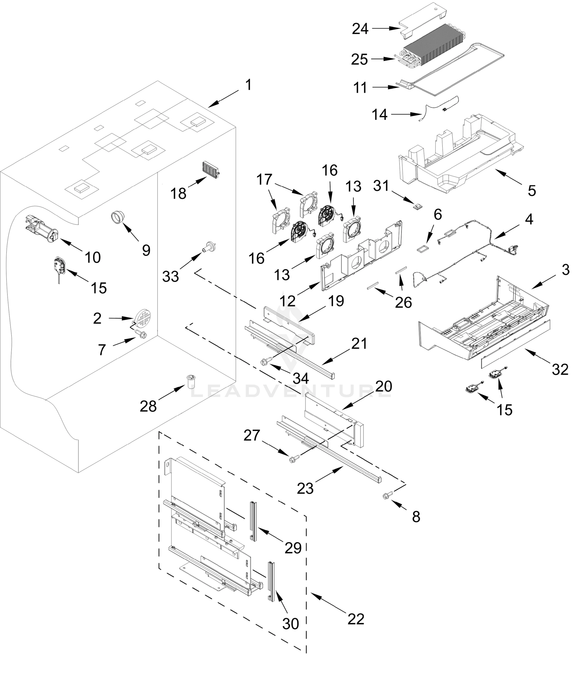 REFRIGERATOR LINER PARTS