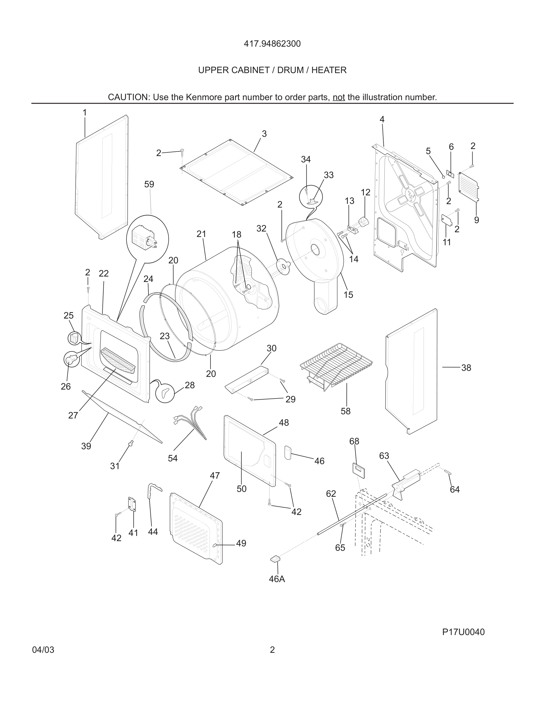 03 - UPPER CABINET / DRUM / HEATER