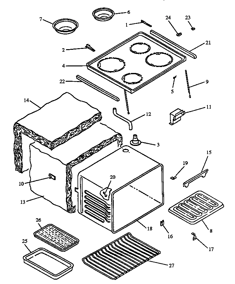 04 - MAIN TOP AND OVEN ASSY