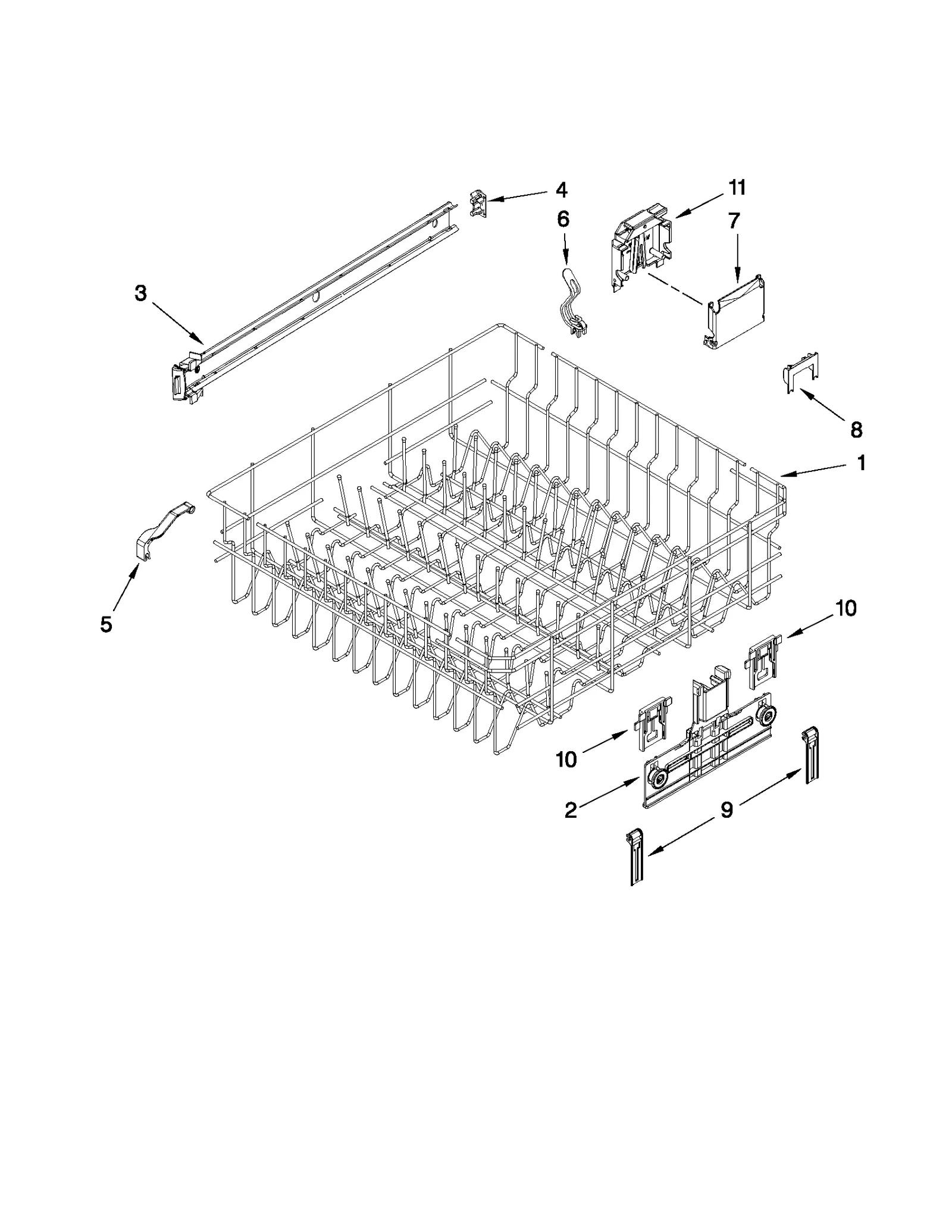 UPPER RACK AND TRACK PARTS