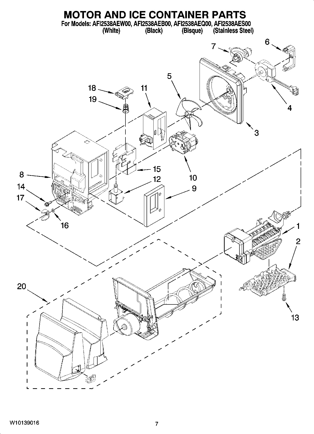 04 - MOTOR AND ICE CONTAINER PARTS
