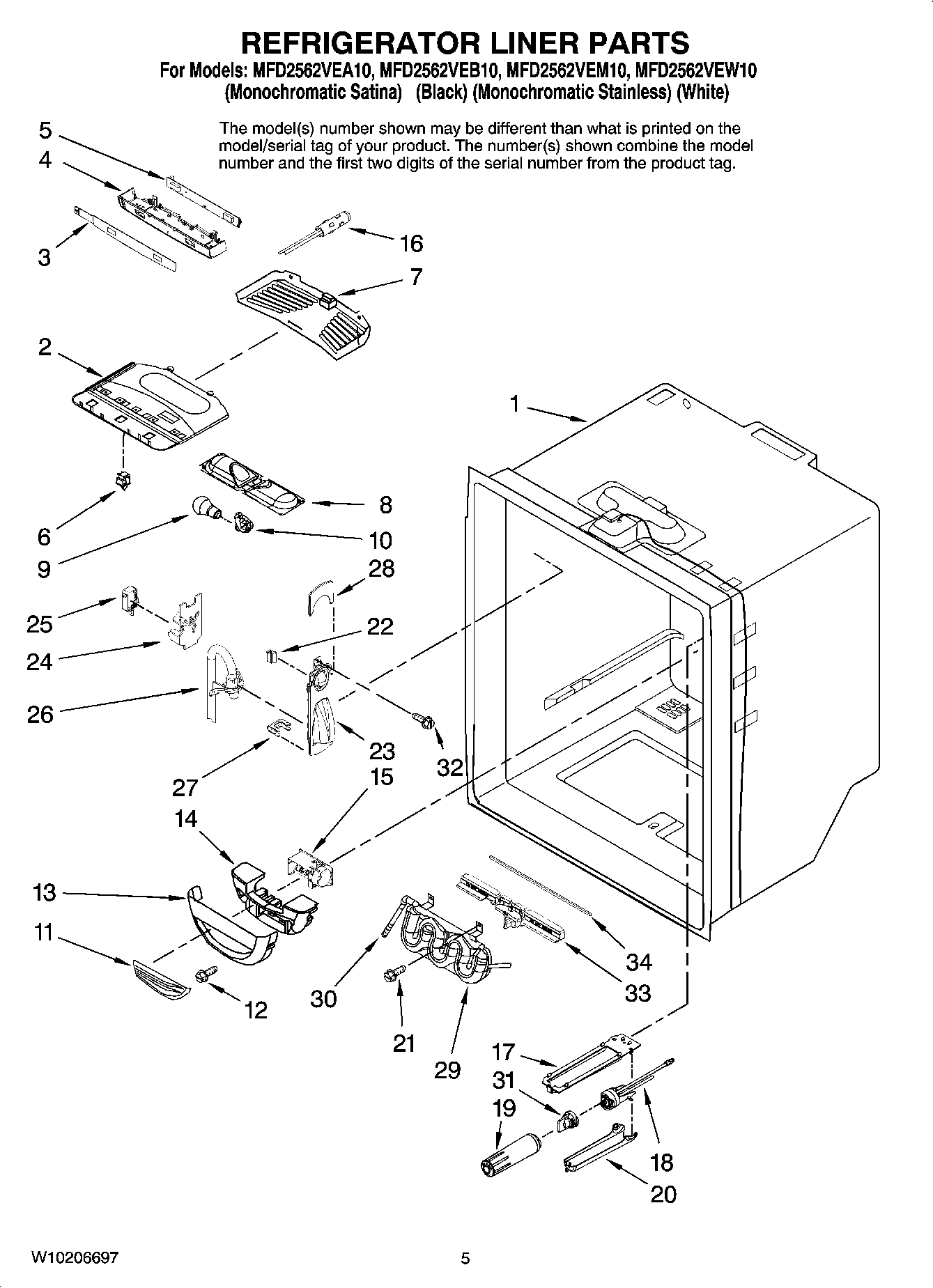03 - REFRIGERATOR LINER PARTS