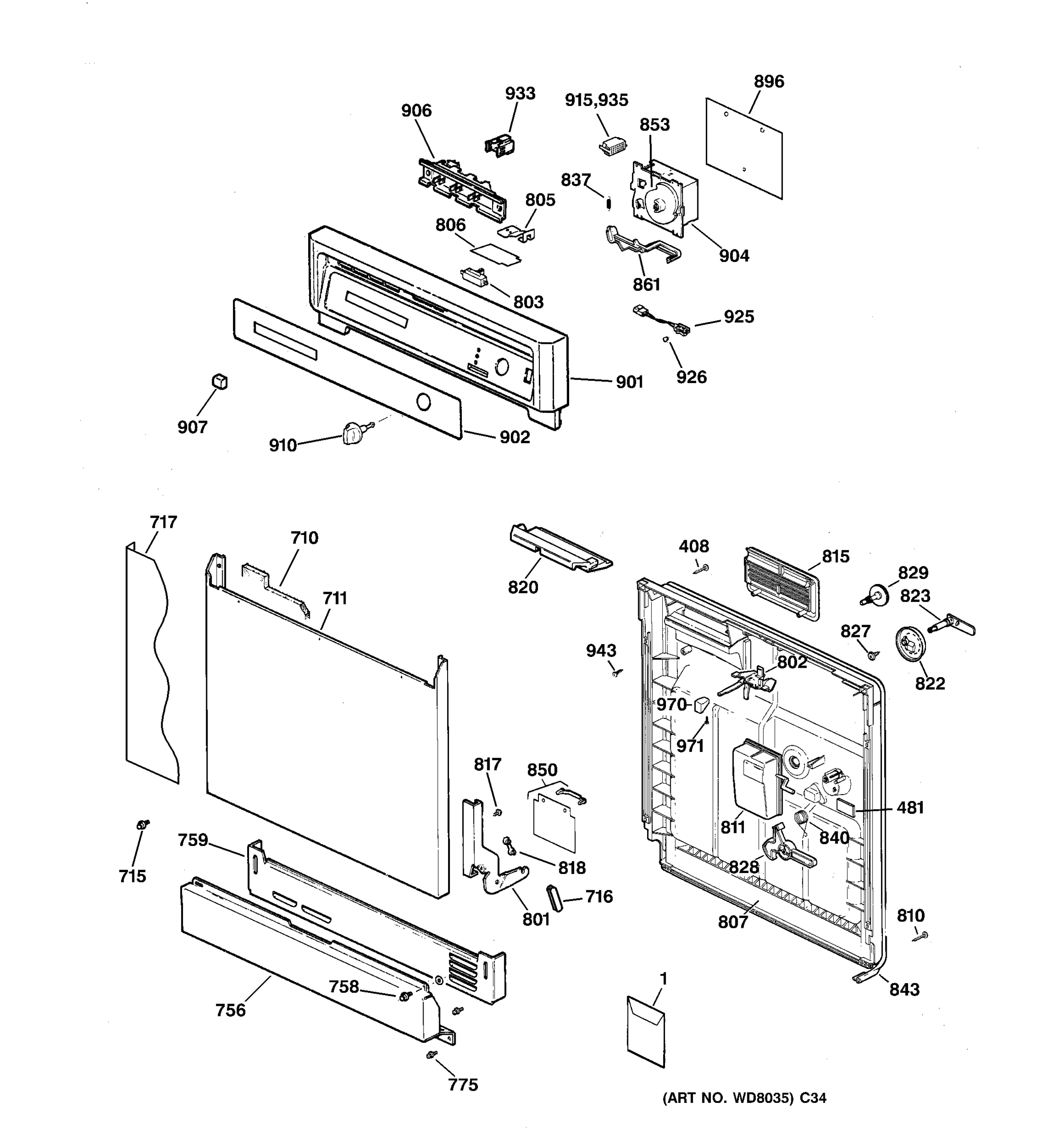 ESCUTCHEON & DOOR ASSEMBLY