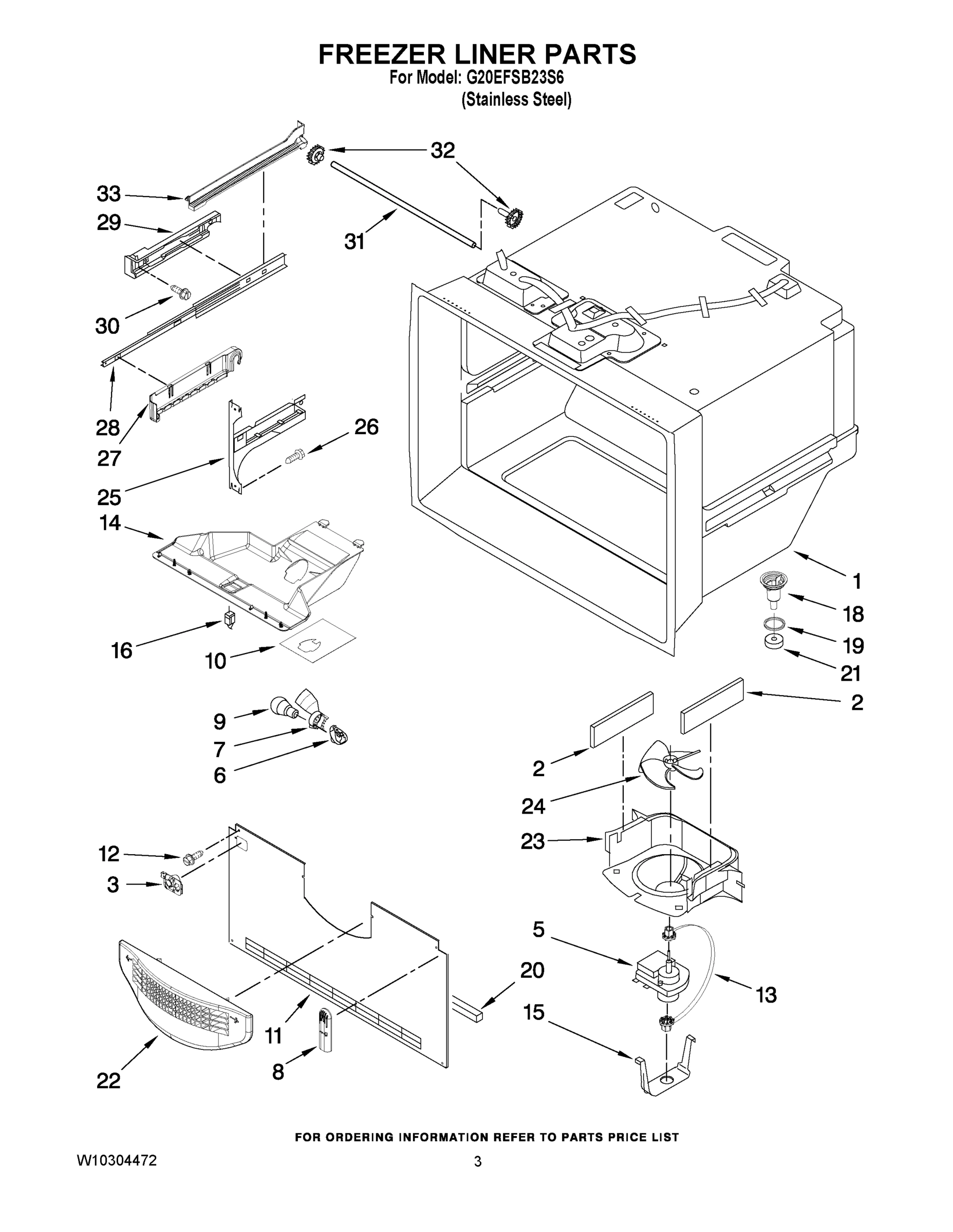 02 - FREEZER LINER PARTS