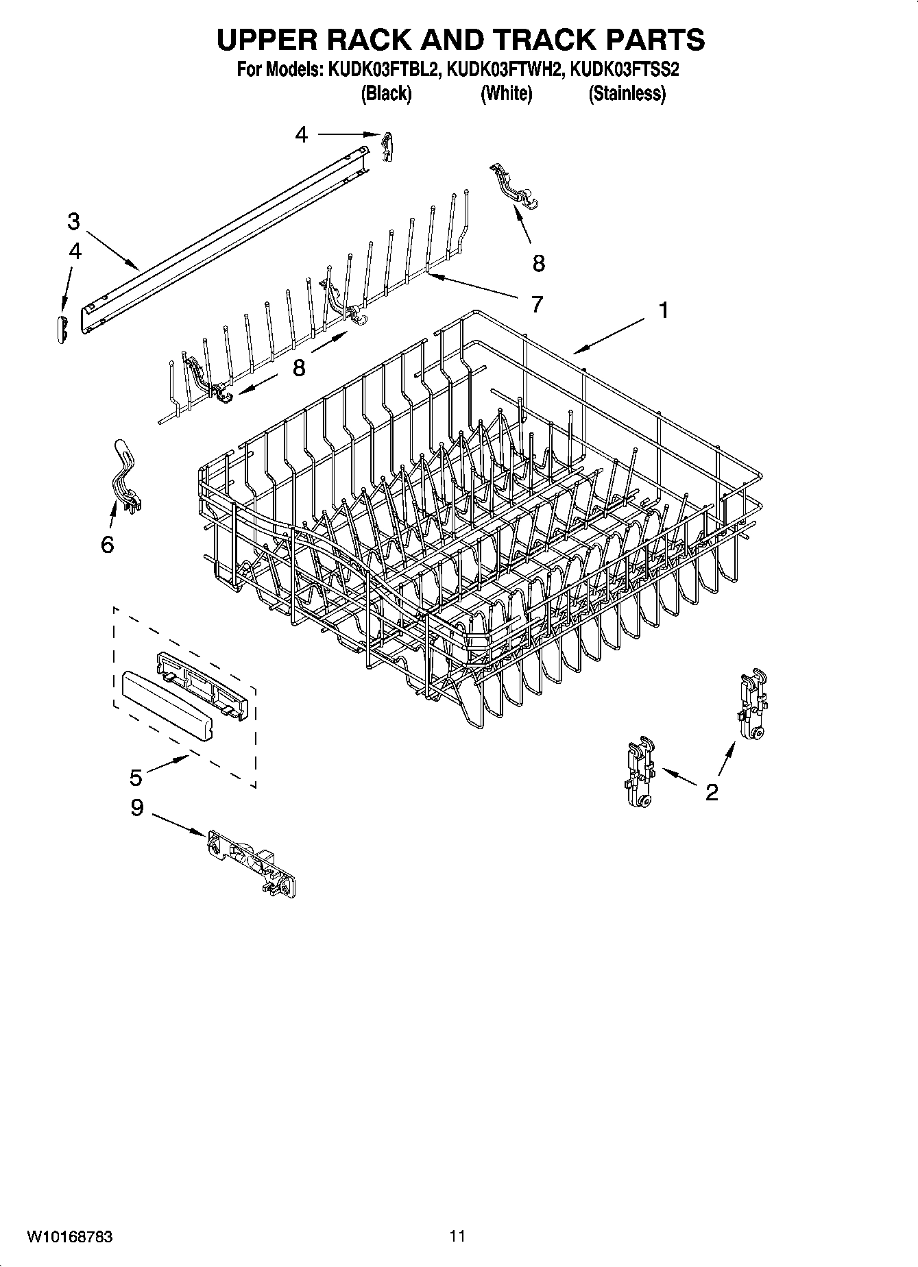 09 - UPPER RACK AND TRACK PARTS