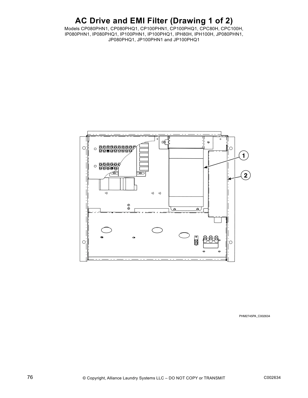 AC Drive and EMI Filter (Drawing 1 of 2)