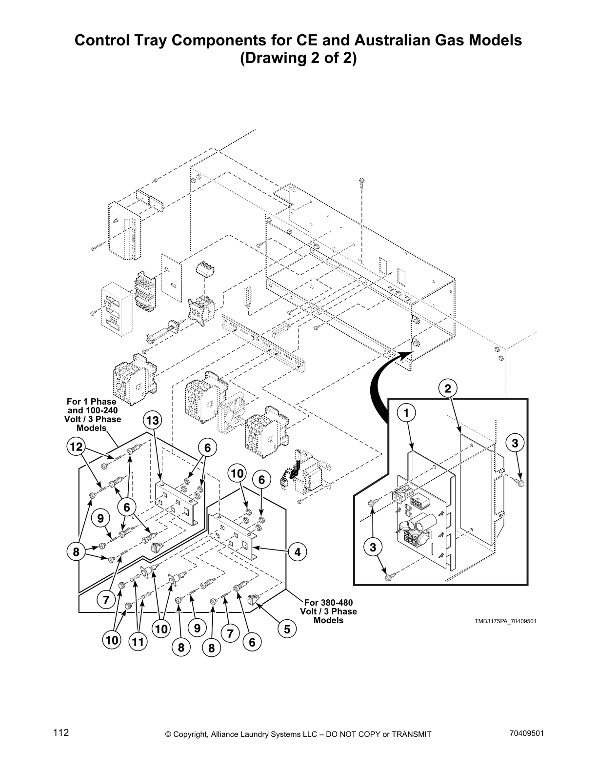 Control Tray Components for CE and Australian Gas Models 
(Drawing 2 of 2)