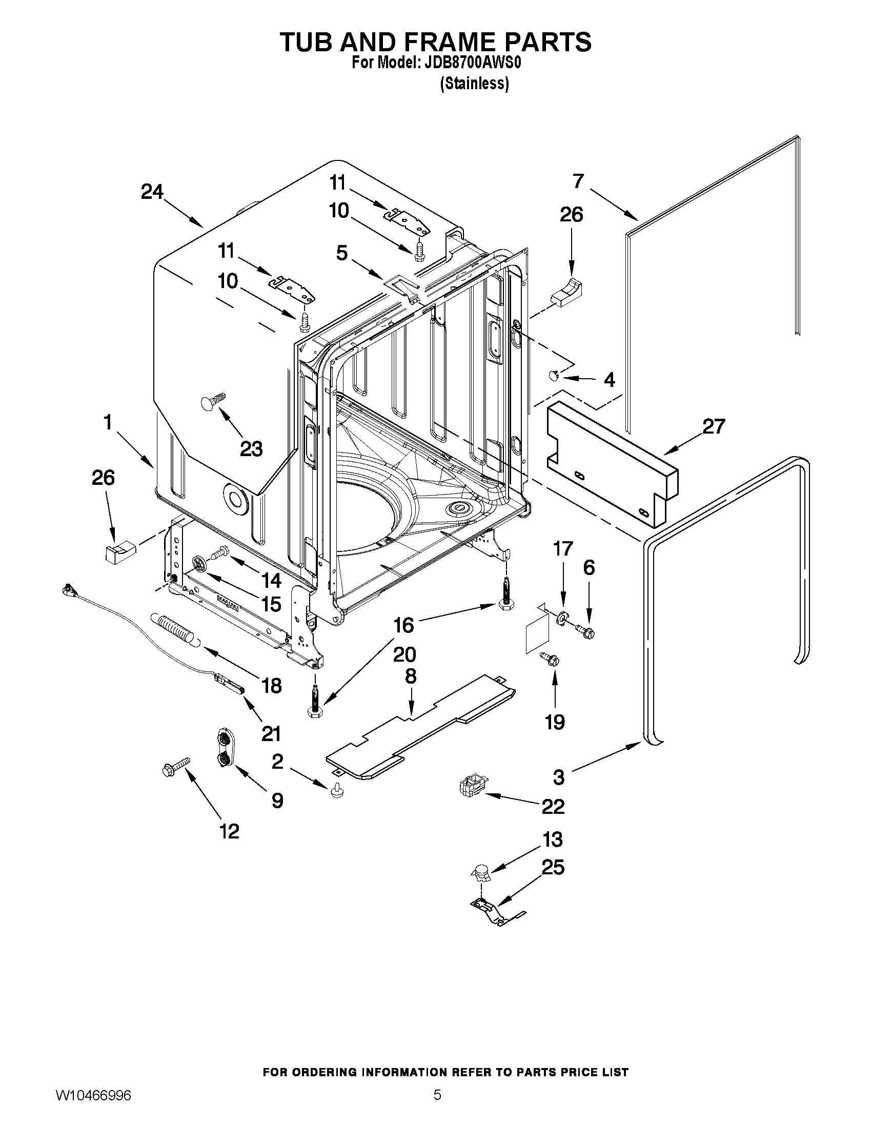 05 - TUB AND FRAME PARTS