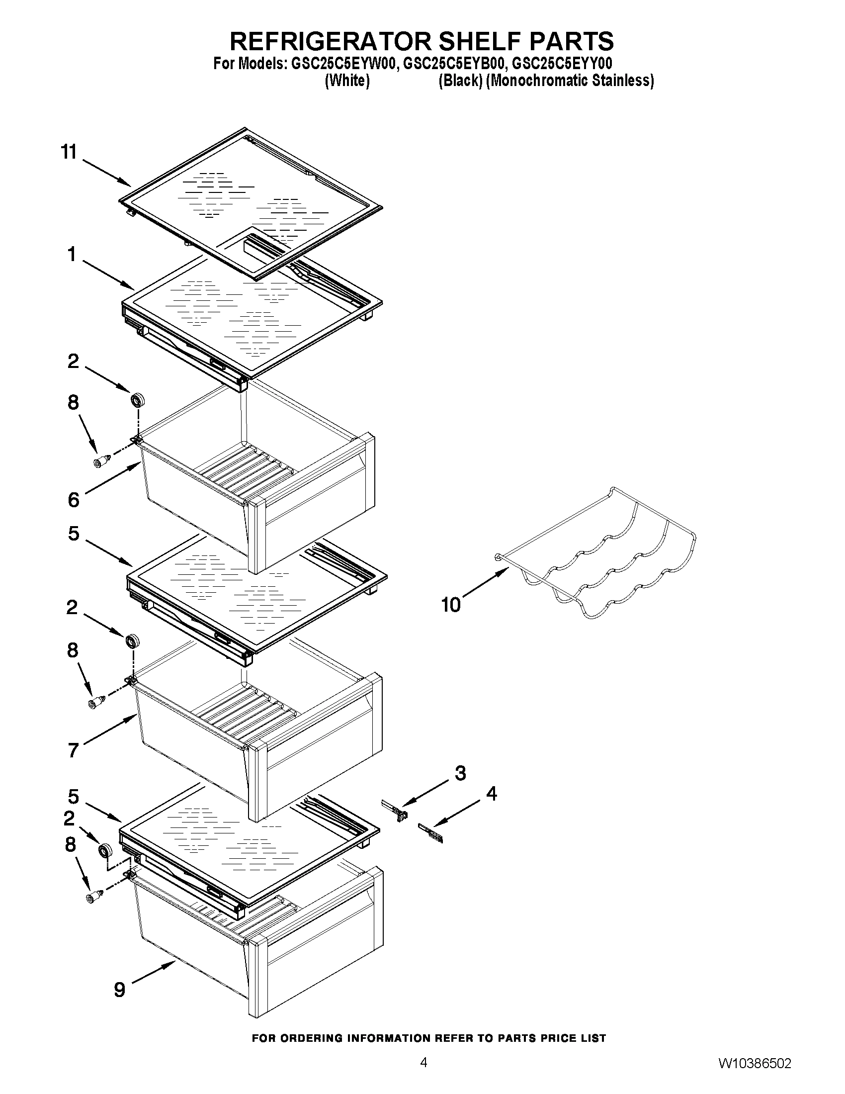 03 - REFRIGERATOR SHELF PARTS