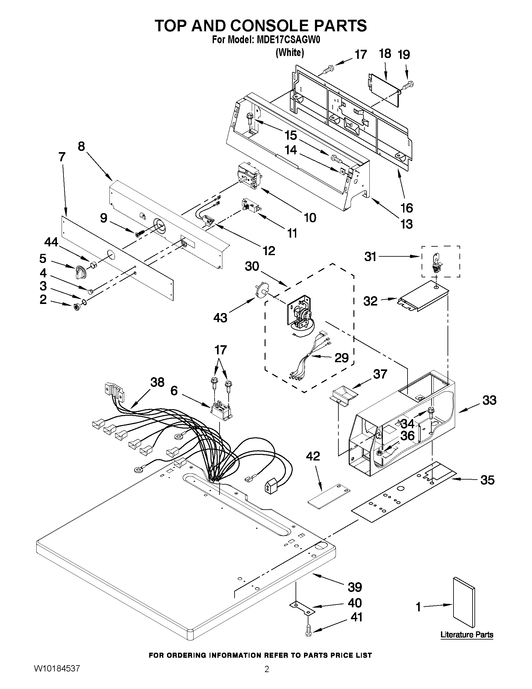 01 - TOP AND CONSOLE PARTS