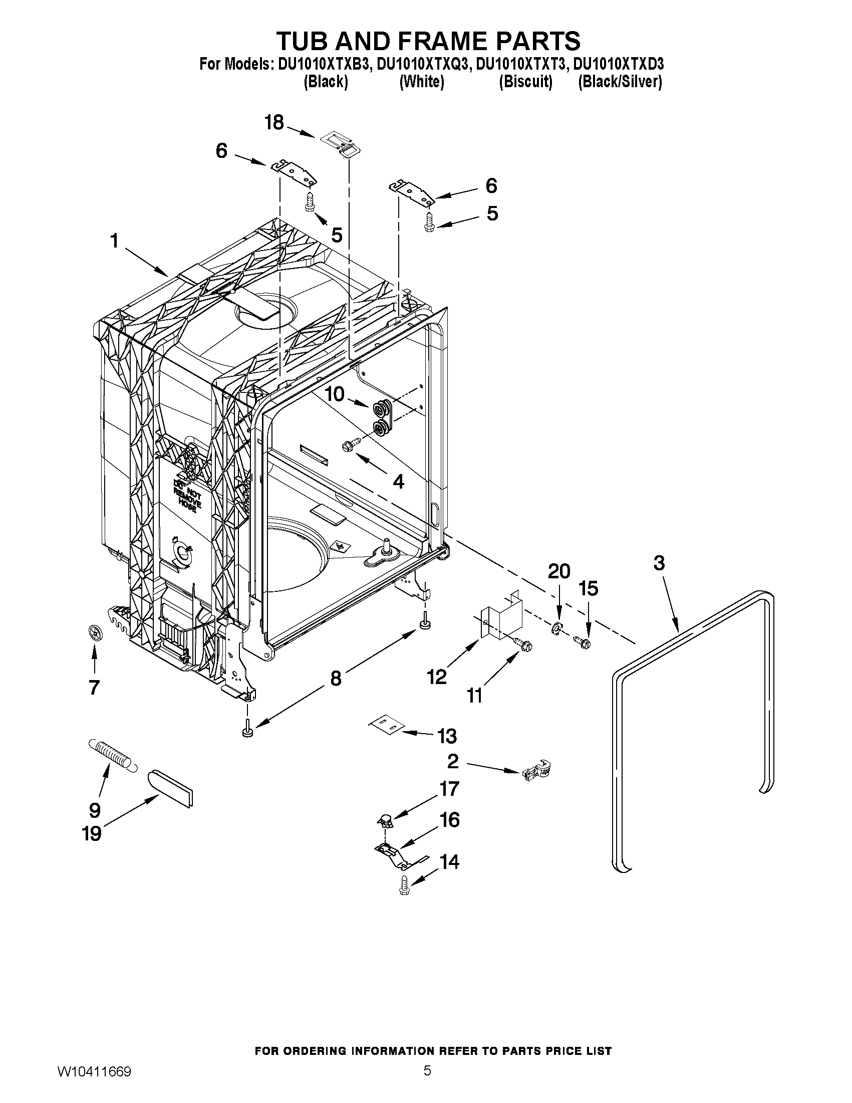 05 - TUB AND FRAME PARTS