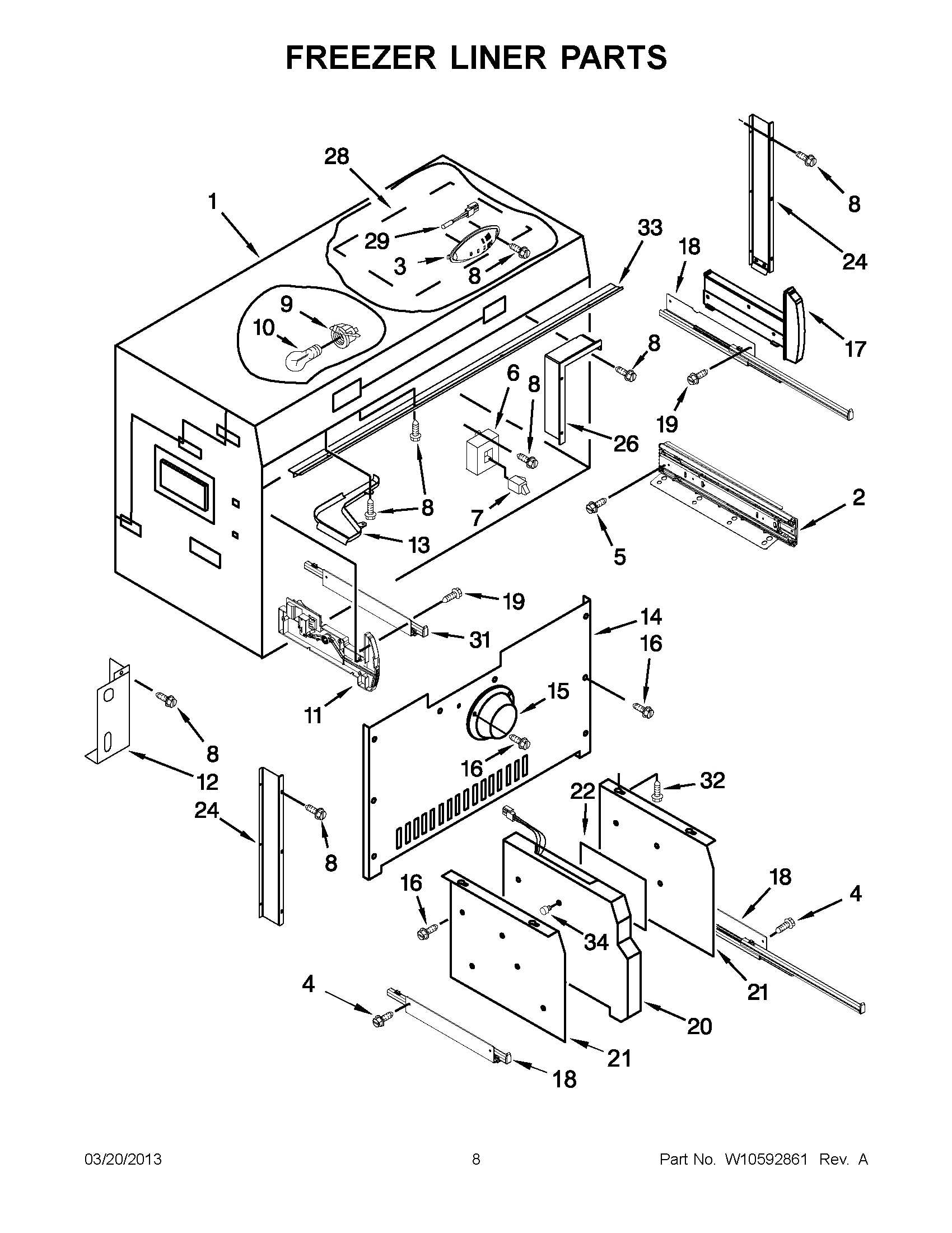 04 - FREEZER LINER PARTS