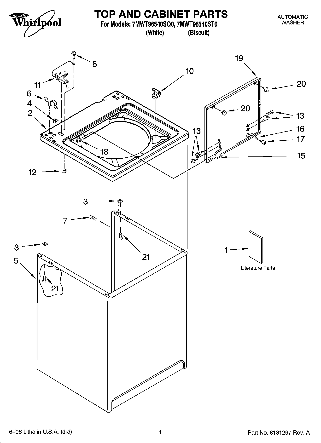 01 - TOP AND CABINET PARTS