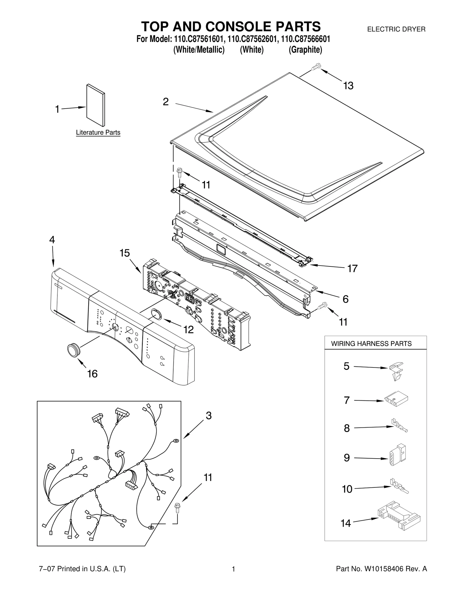 TOP AND CONSOLE PARTS