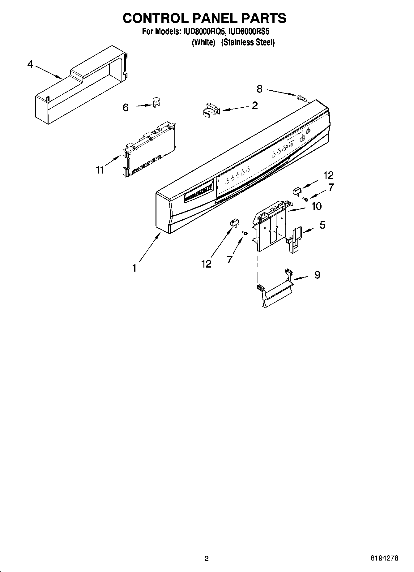 02 - CONTROL PANEL PARTS