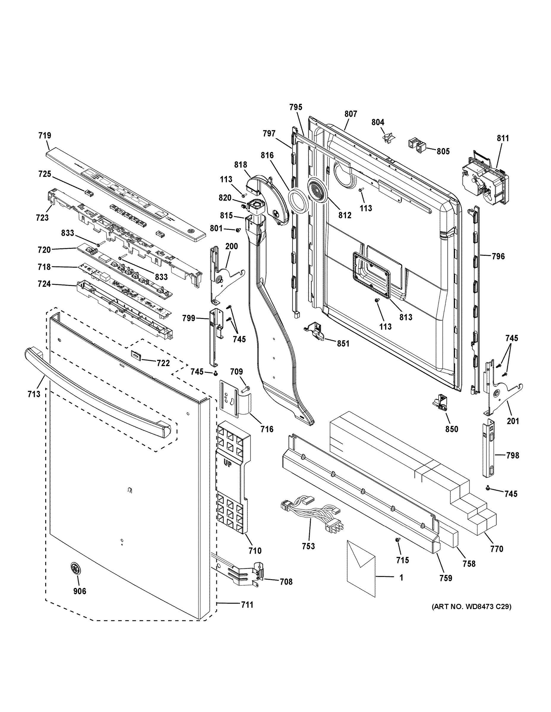 ESCUTCHEON & DOOR ASSEMBLY