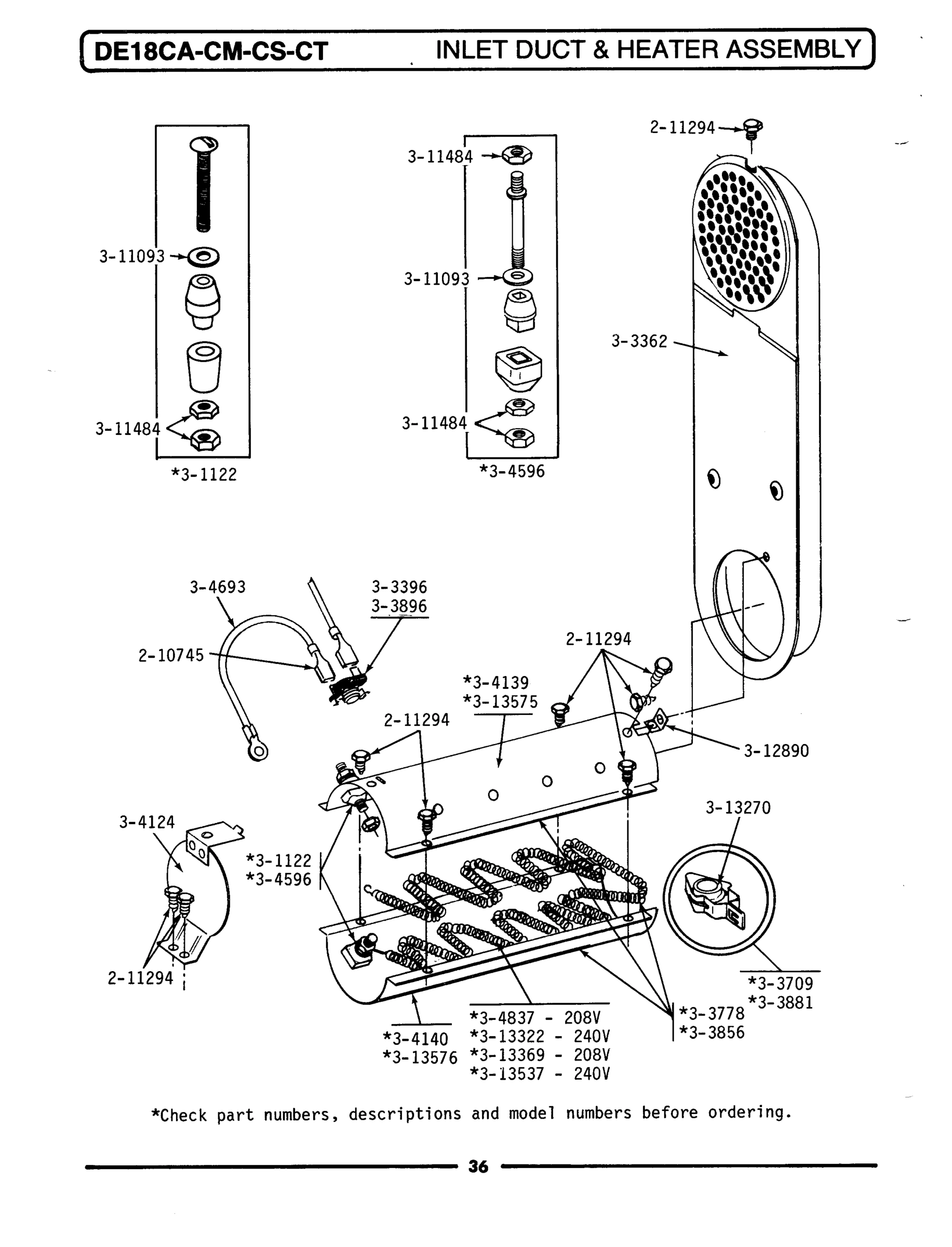 13 - INLET DUCT & HEATER ASSEMBLY