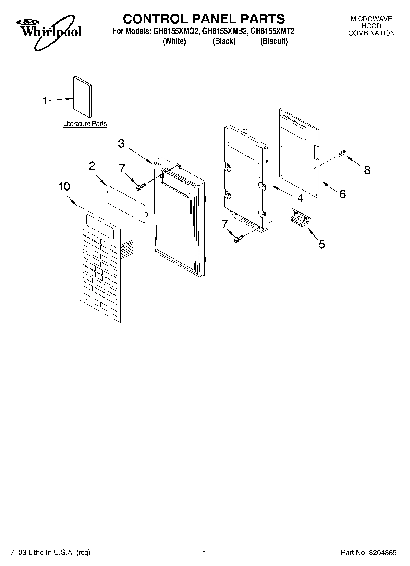 01 - CONTROL PANEL PARTS