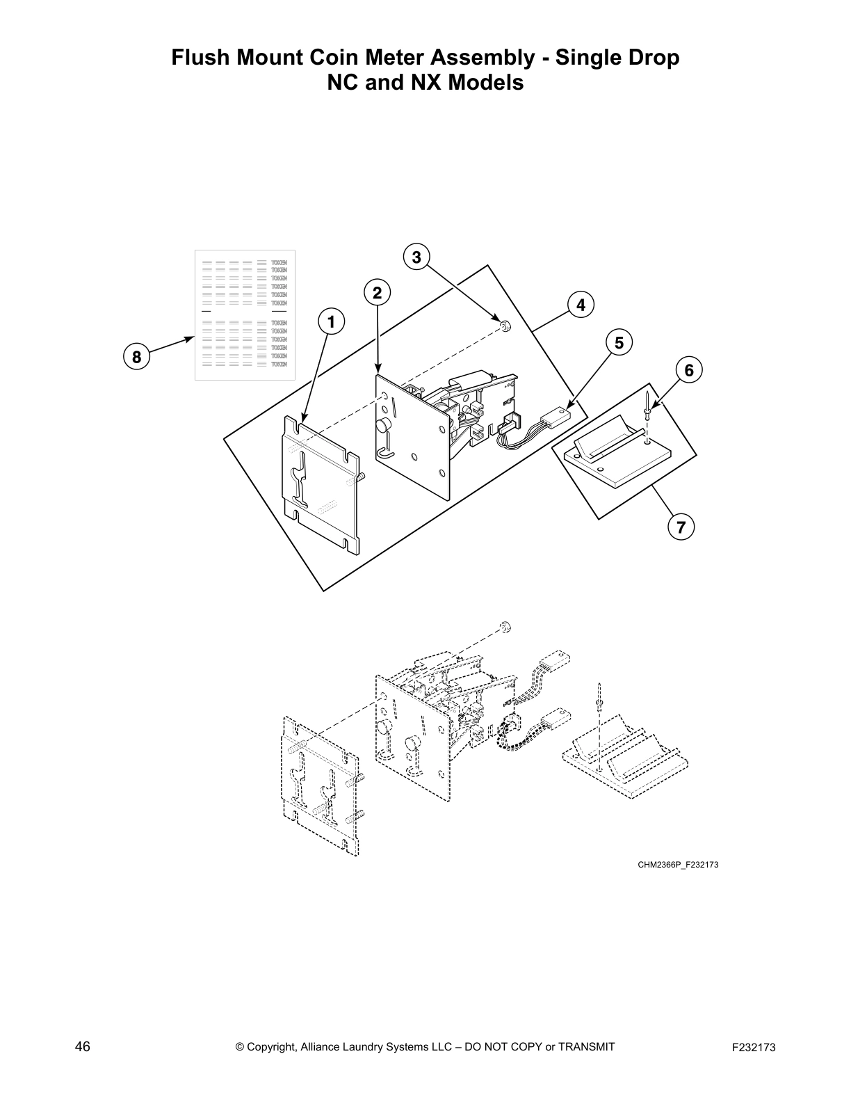 Flush Mount Coin Meter Assembly - Single Drop
NC and NX Models