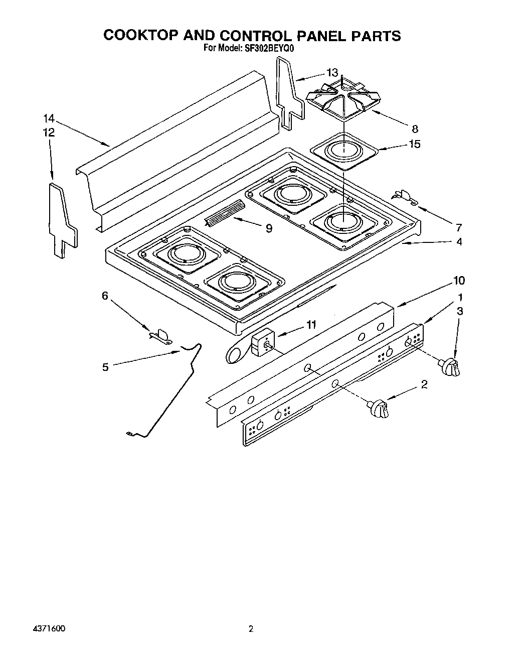 02 - COOKTOP AND CONTROL PANEL, LIT/OPTI