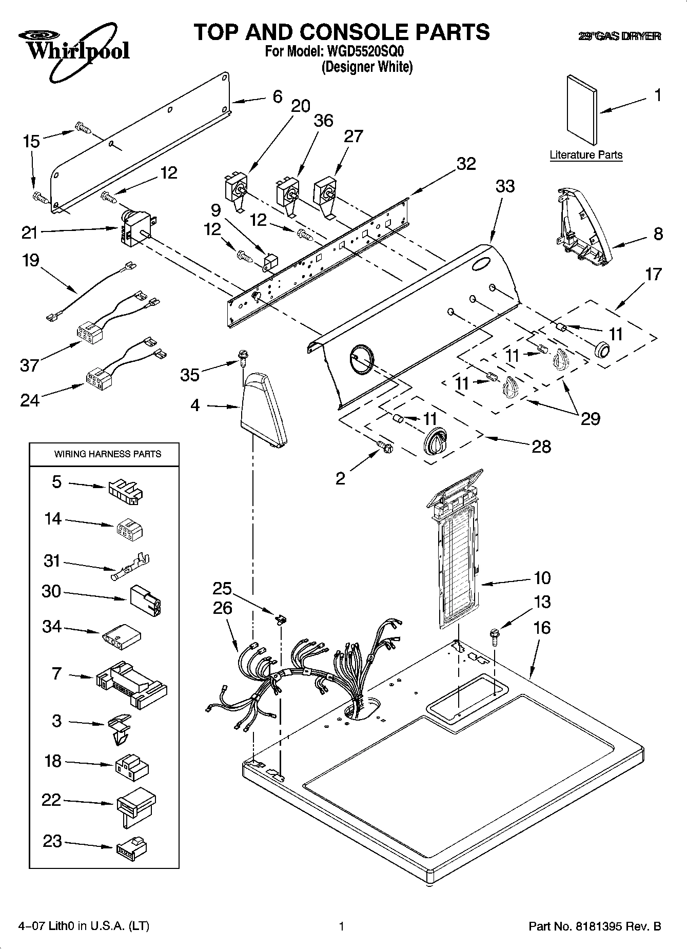 01 - TOP AND CONSOLE PARTS