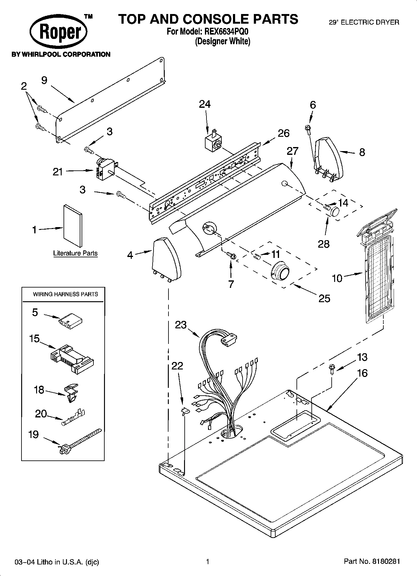 01 - TOP AND CONSOLE PARTS