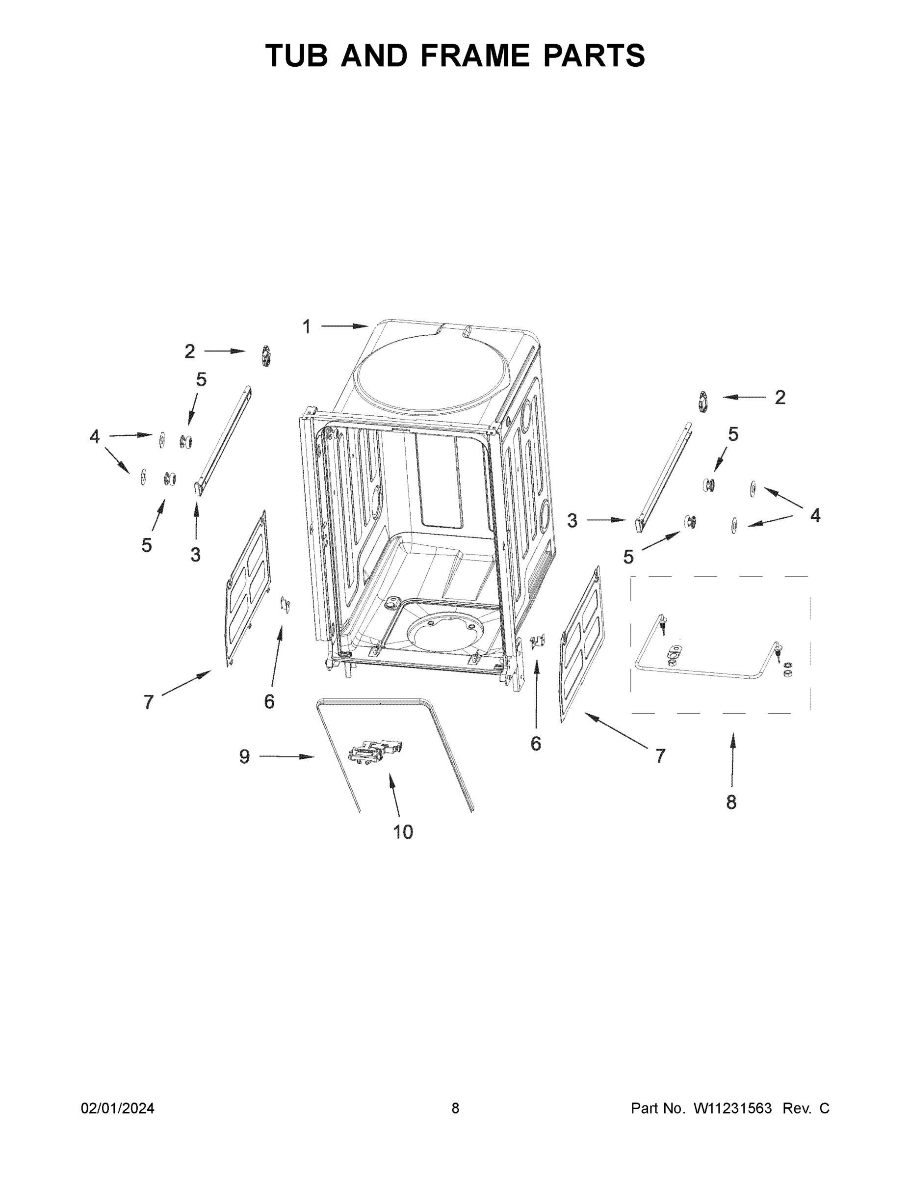 05 - TUB AND FRAME PARTS