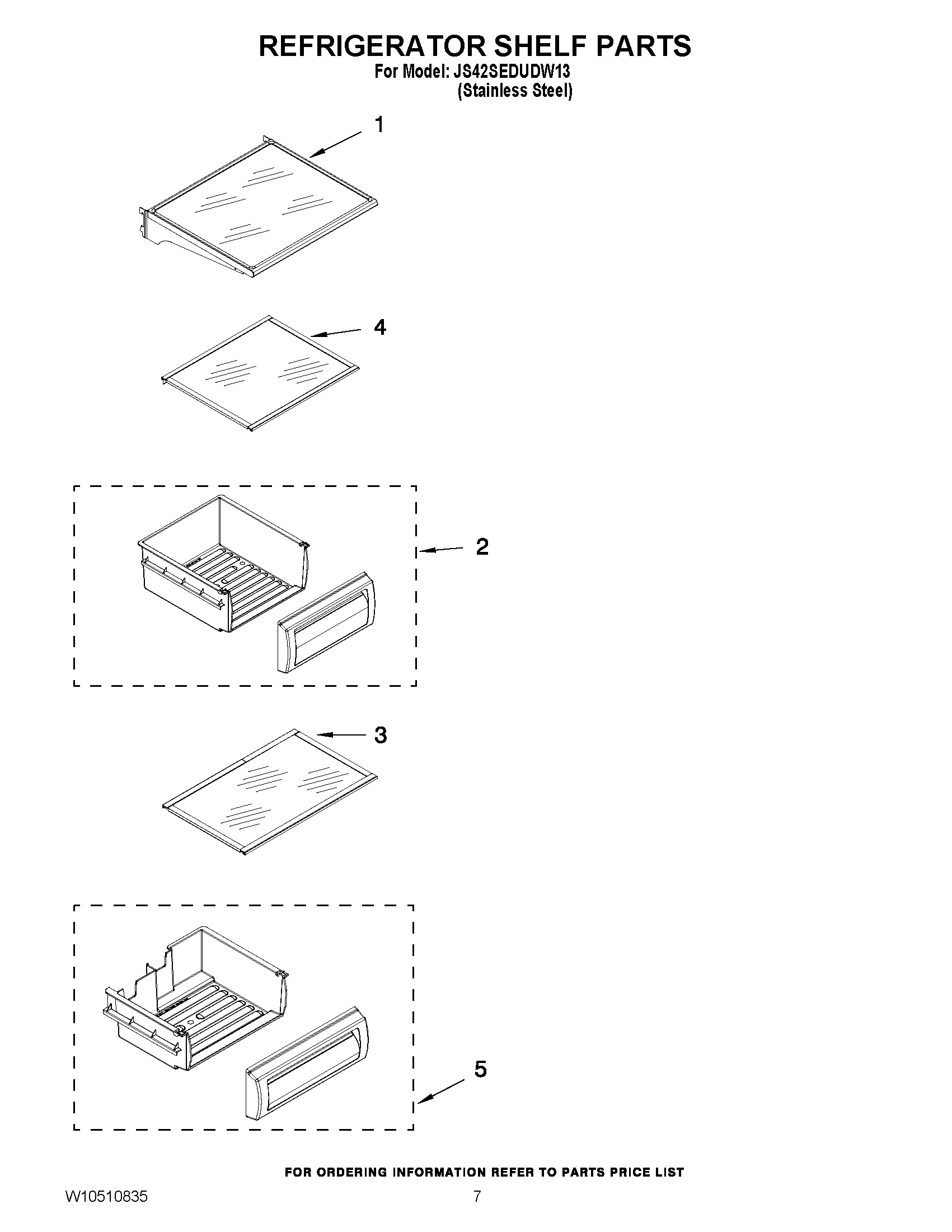 05 - REFRIGERATOR SHELF PARTS