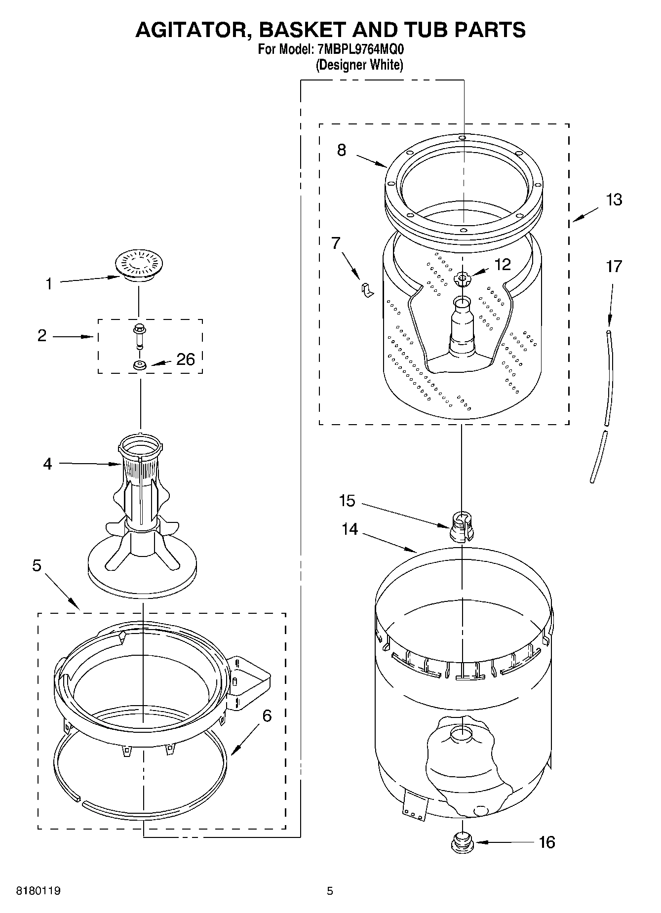 03 - AGITATOR, BASKET AND TUB PARTS