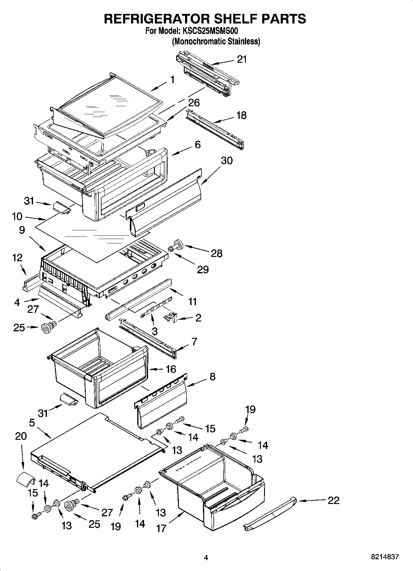03 - REFRIGERATOR SHELF PARTS
