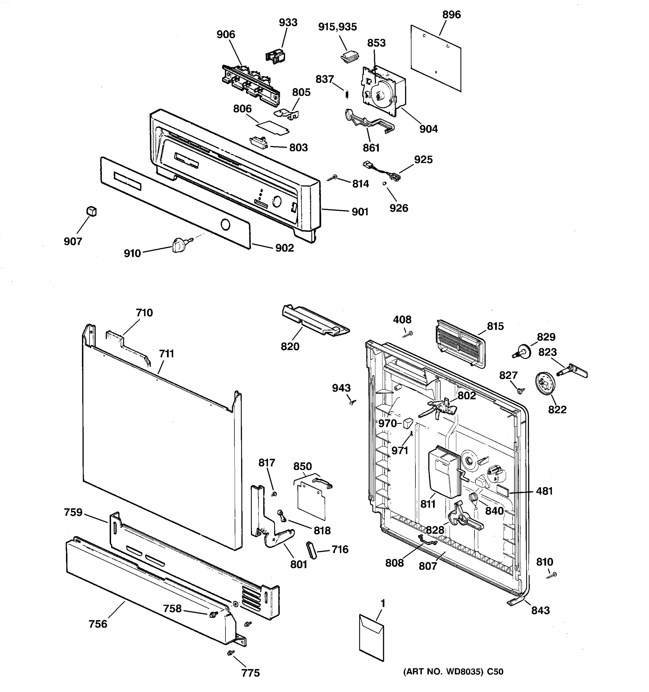 ESCUTCHEON & DOOR ASSEMBLY