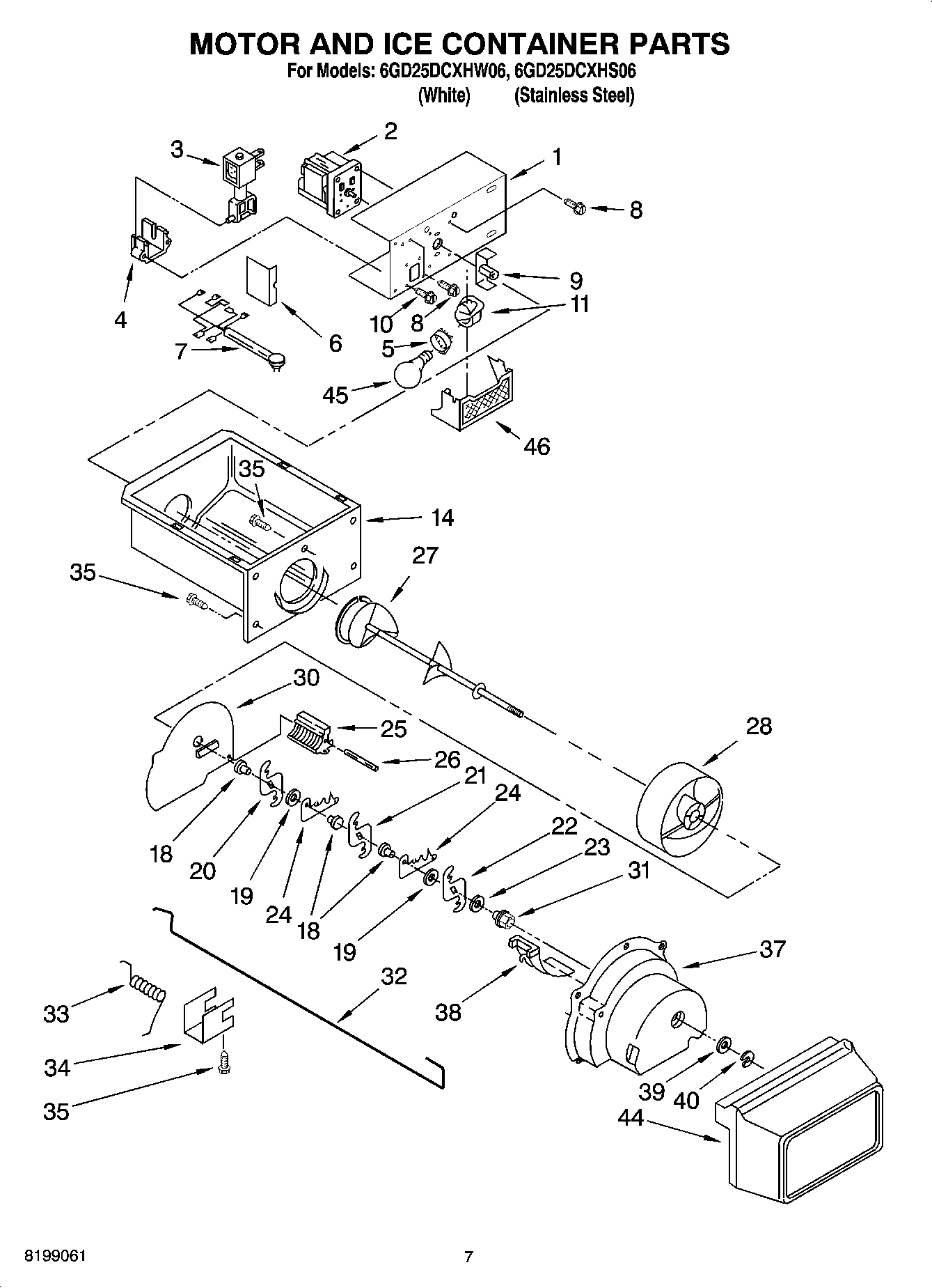 05 - MOTOR AND ICE CONTAINER PARTS
