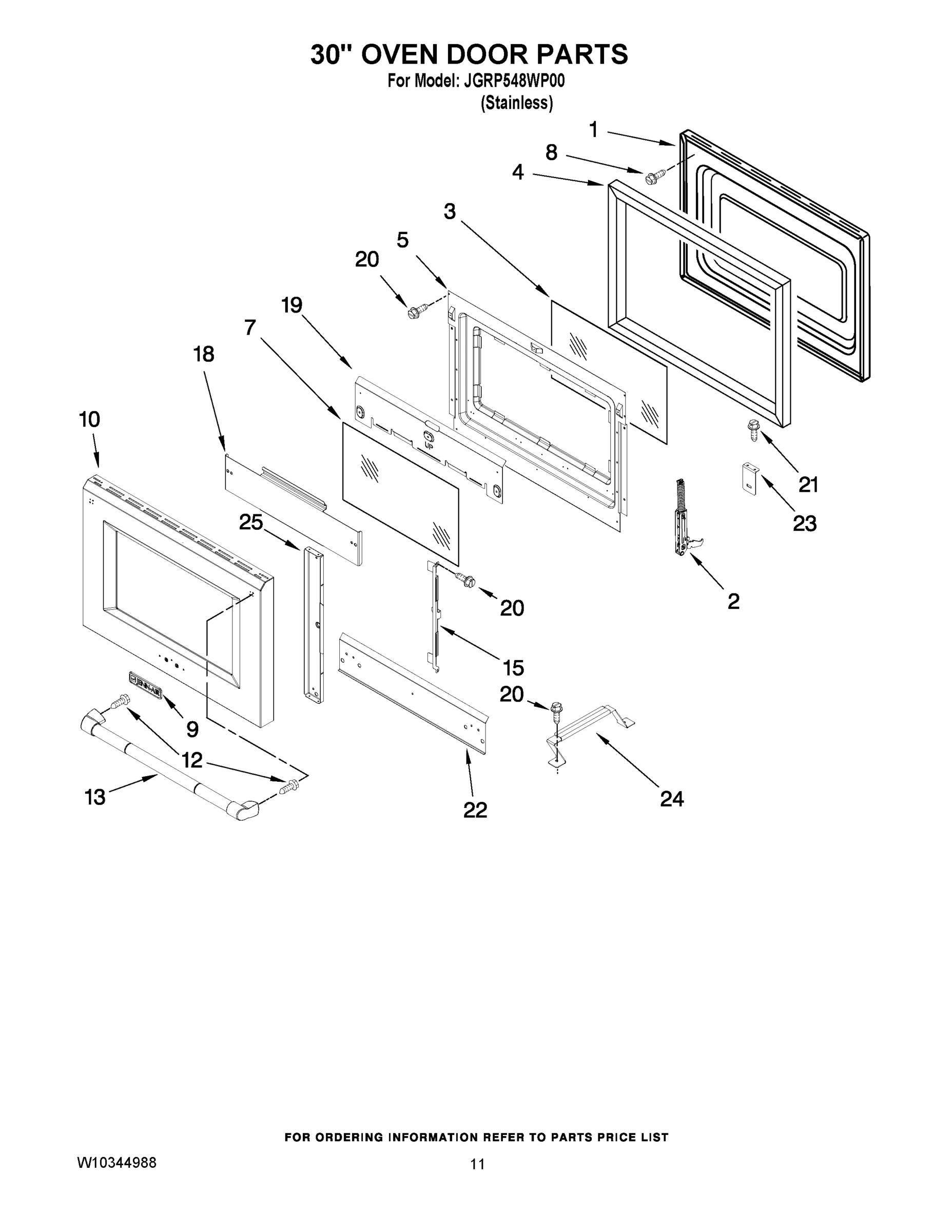 07 - 30`` OVEN DOOR PARTS