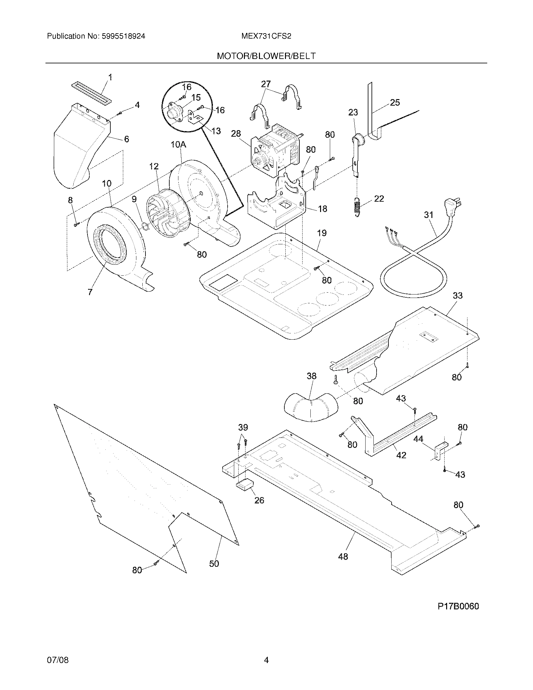 05 - MOTOR/BLOWER/BELT