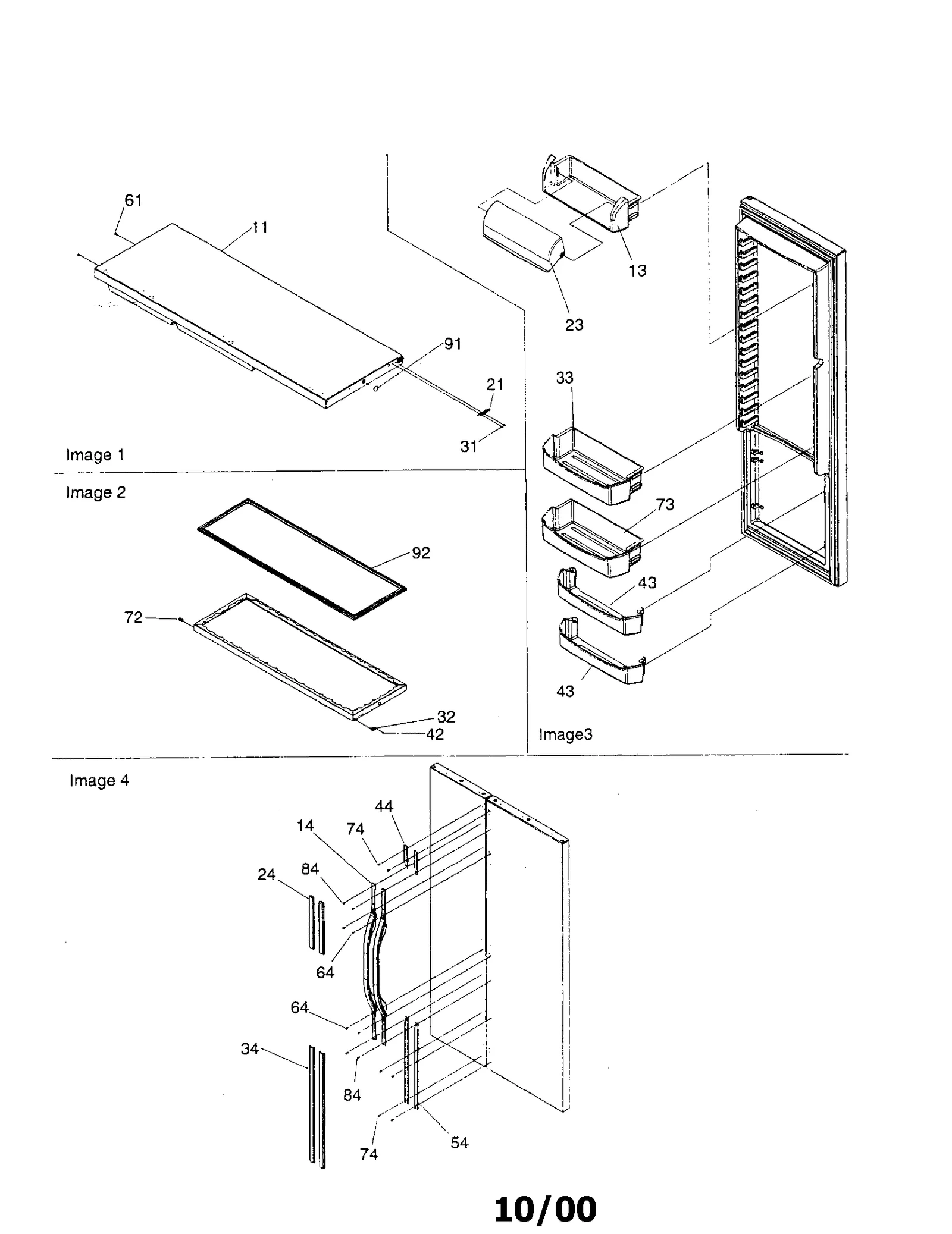 REFRIGERATOR DOOR TRIM/DOOR HANDLES